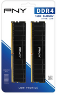 PNY XLR8 Gaming low-profile desktop memory kit containing 16GB (2x8GB) of DDR4 RAM