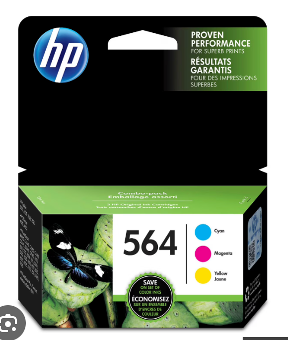 HP 564 Cyan, Magenta, & Yellow Original Ink Cartridges (N9H57FN), Pack Of 3