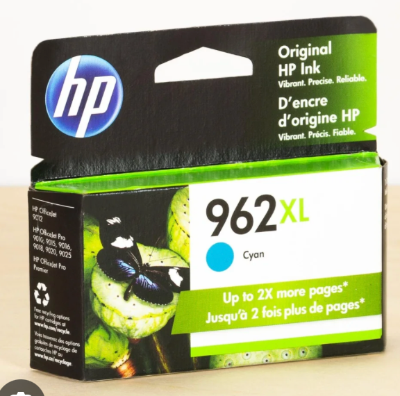 HP 962XL High Yield Cyan Original Ink Cartridge (Model 3JA00AN#140)