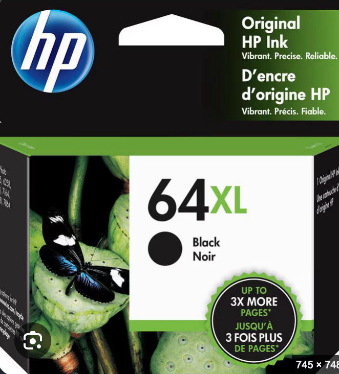 HP 64XL High-Yield Black Original Ink Cartridge (N9J92AN)