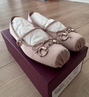 NEW Gucci Horsebit Satin Ballet Flats women's sz 39