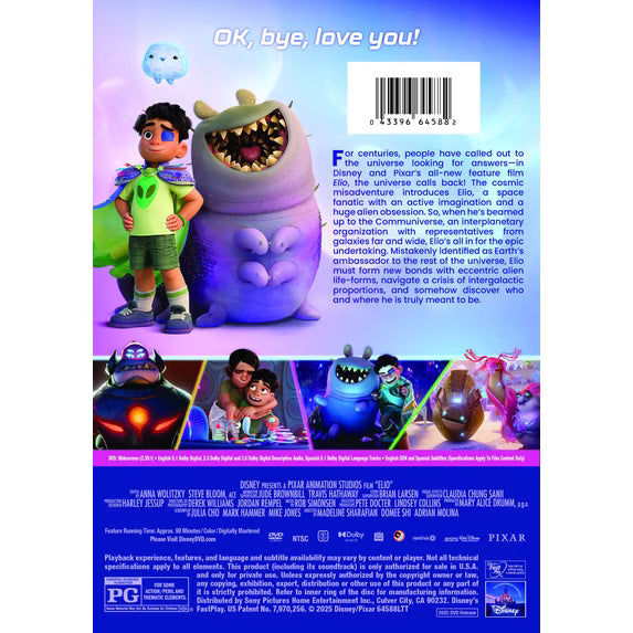 Elio (DVD) Walt Disney Pictures, Adventure, Animated, Comedy