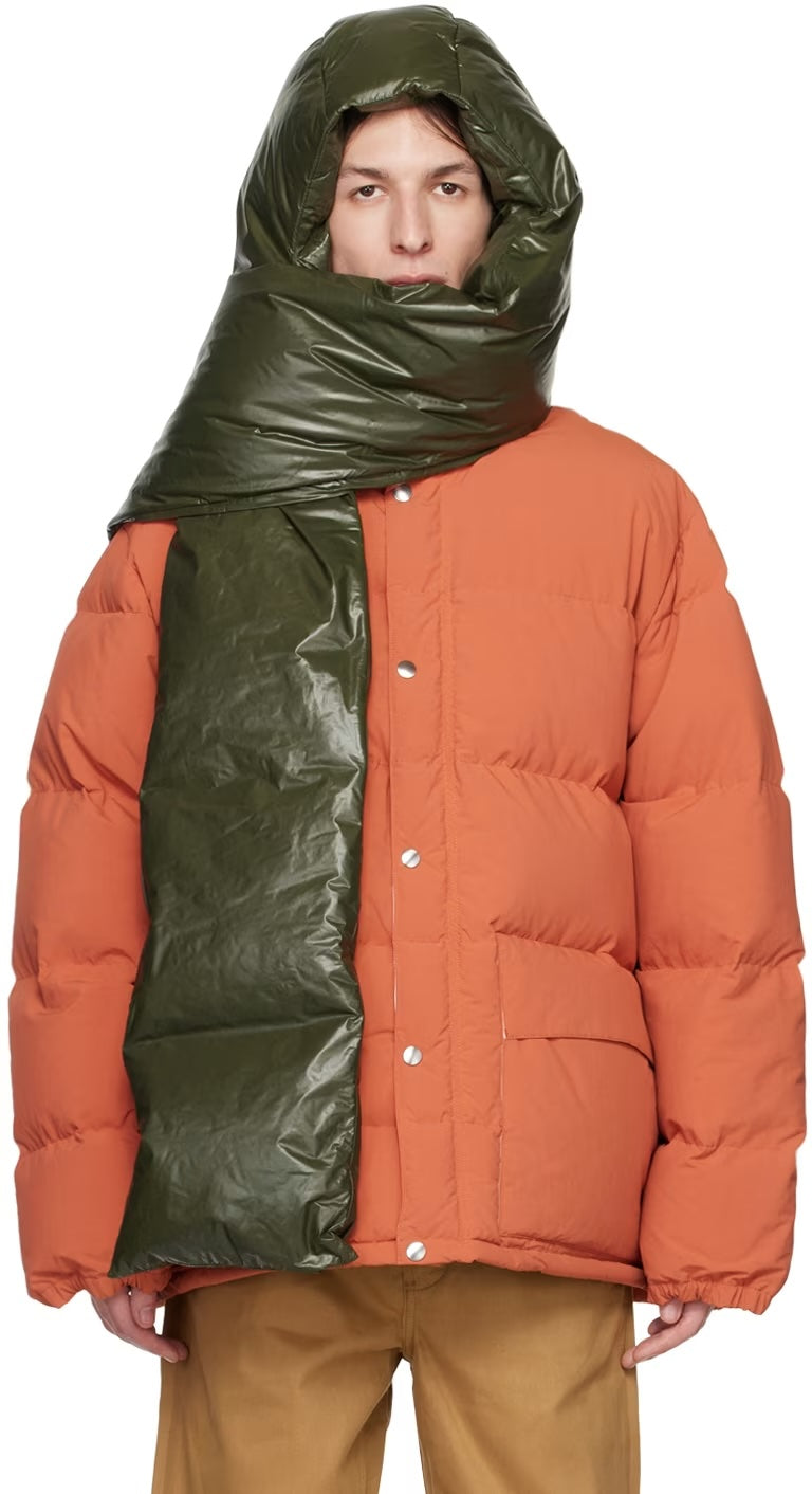 Sz MJIL SANDER SSENSE Exclusive Green Hood Down Scarf
