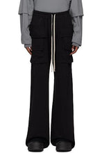 Load image into Gallery viewer, RICK OWENS DRKSHDW Black Porterville Creatch Wide Drawstring Cargo Pants Sz 32
