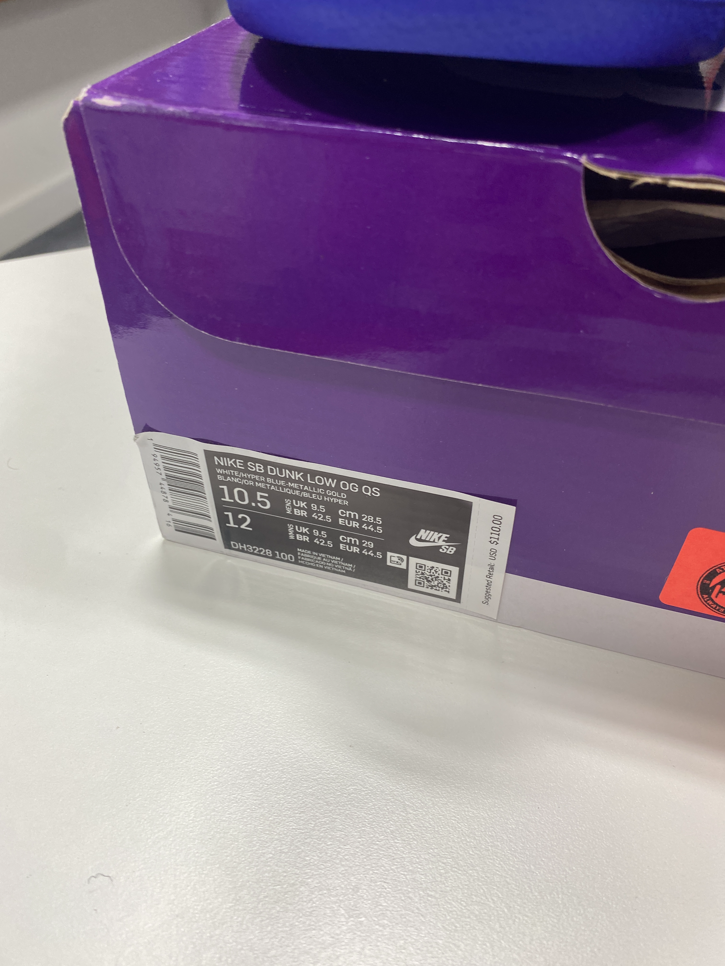 Nike x Supreme Dunk Low Sz 10.5 - Blue