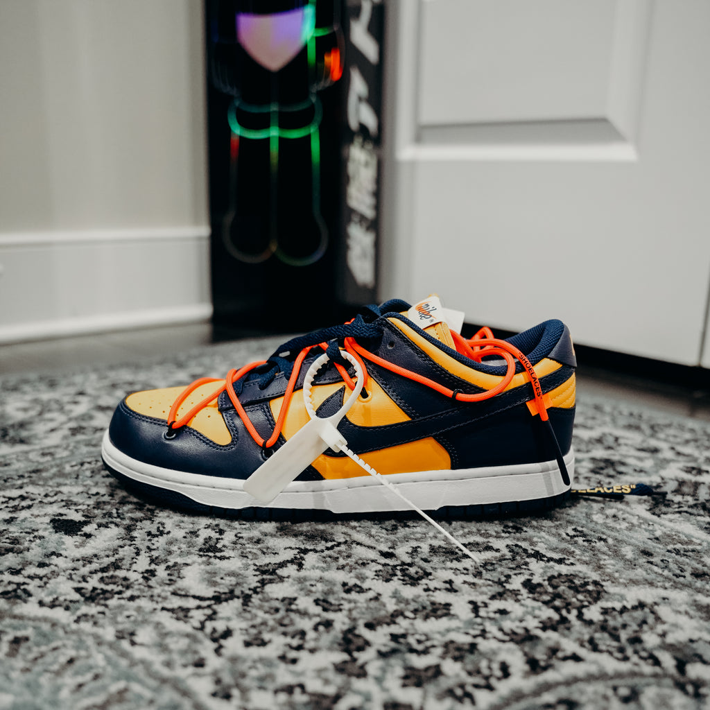 Nike Dunk Off-White University Gold Midnight Navy Sz 10