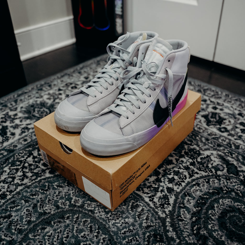 Nike Blazer Mid Off-White Wolf Grey Serena "Queen" Sz 10.5 (NO ZIP TIE)