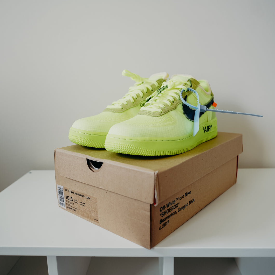 Nike Air Force 1 Low Off-White Volt Sz 10.5