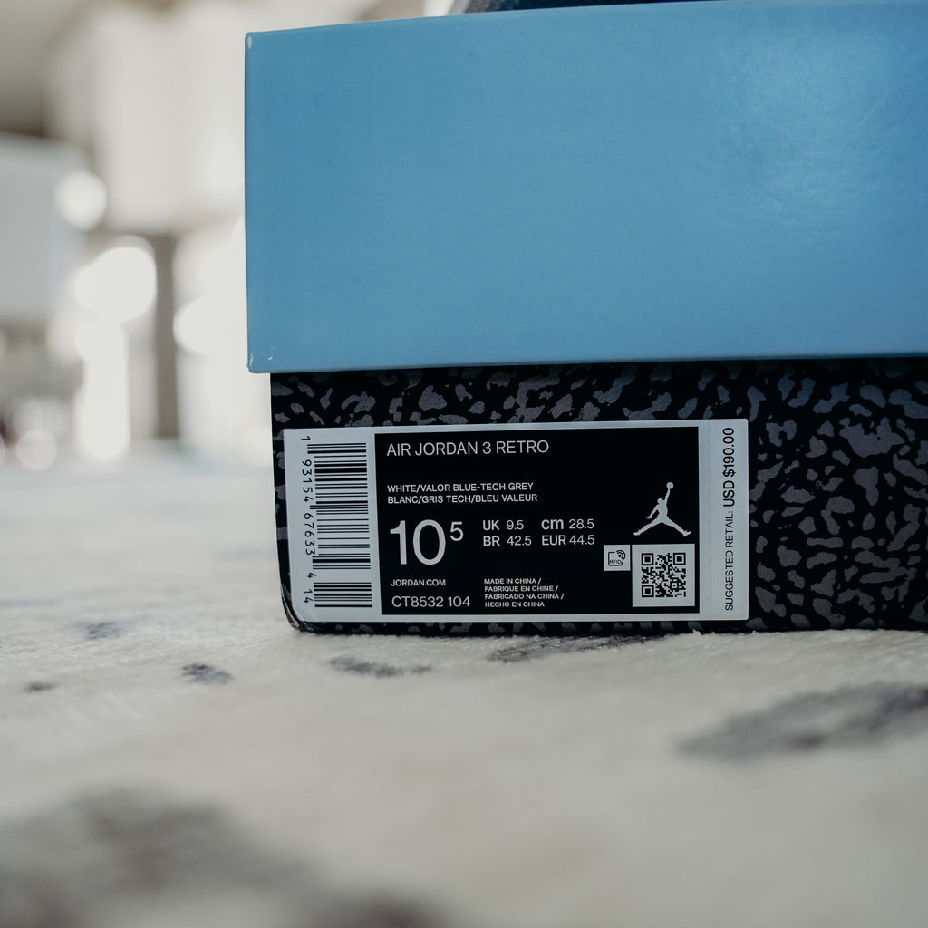 Jordan 3 Retro UNC (2020) Sz 10.5