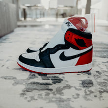 Load image into Gallery viewer, Jordan 1 Retro High Satin Black Toe (W) 10 MENS 8.5
