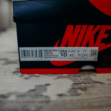 Load image into Gallery viewer, Jordan 1 Retro High Satin Black Toe (W) 10 MENS 8.5
