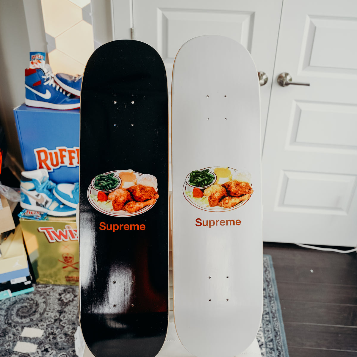 Supreme Chicken Dinner Skate Decks (Black and White)