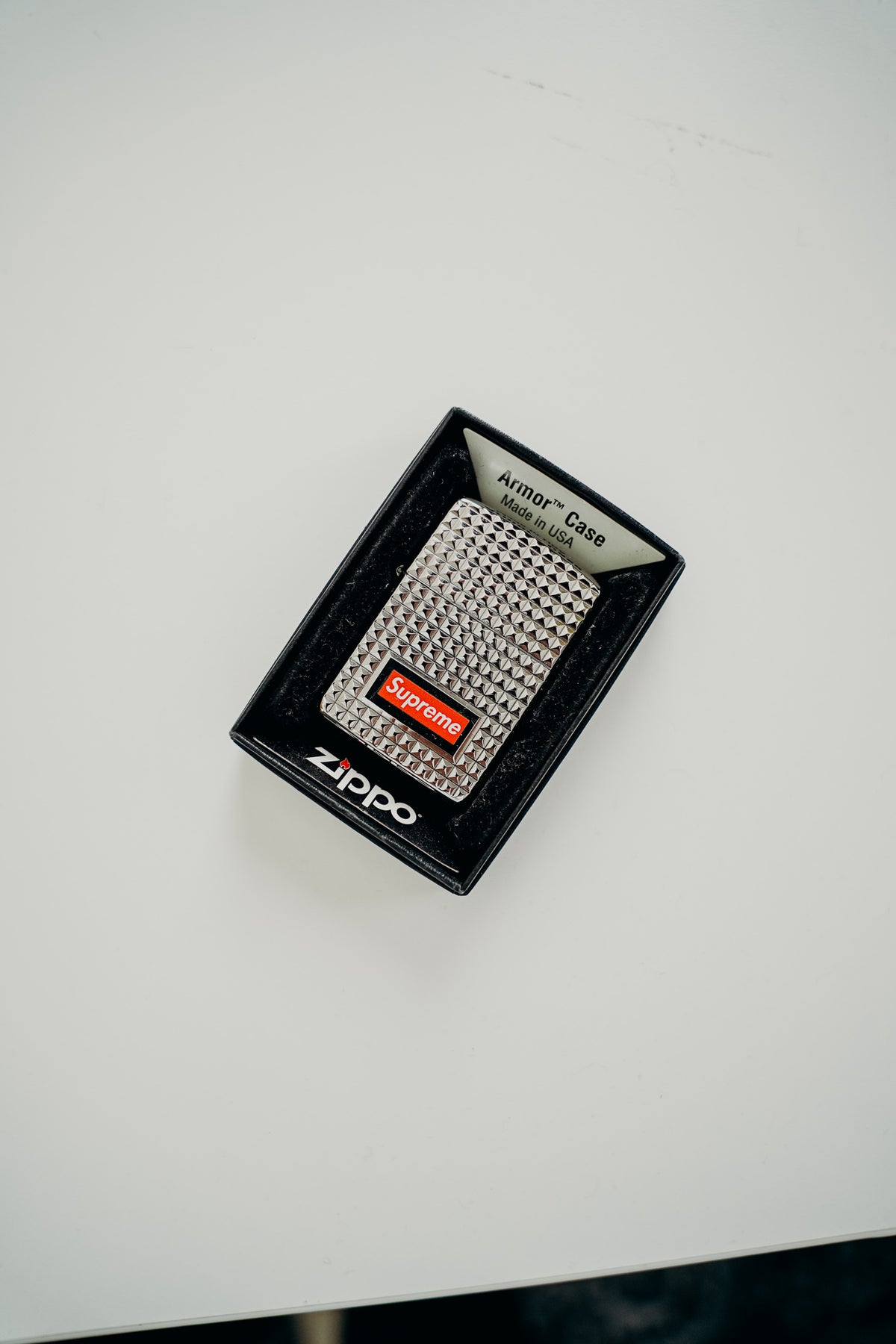 Supreme Diamond Cut Zippo Silver