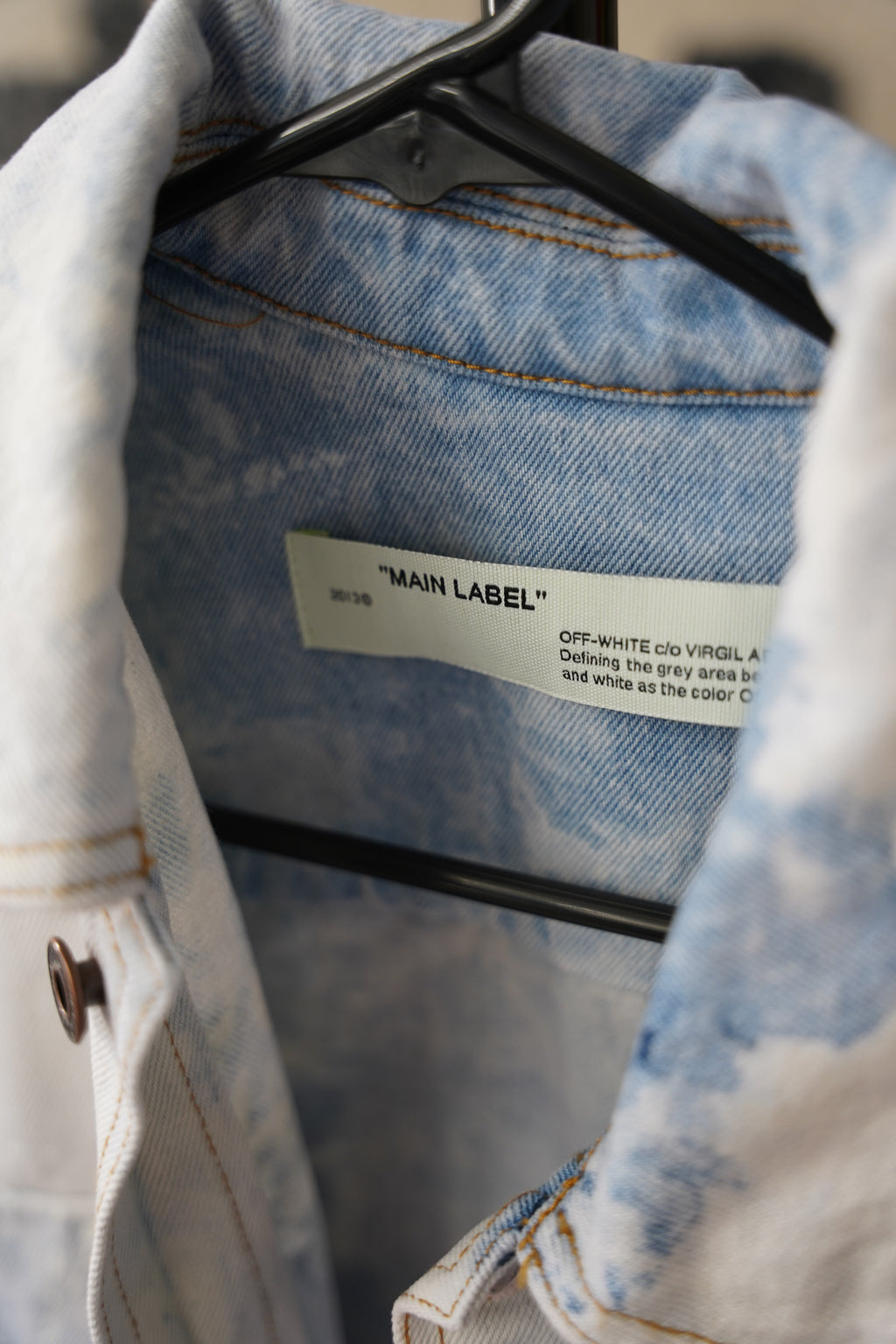 Off White Arrows Denim Jacket Sz S (FITS LIKE XL)