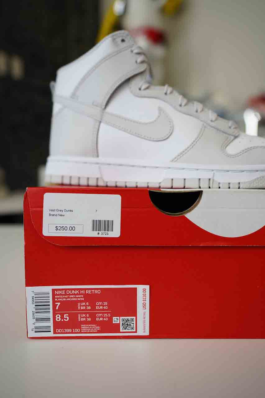 Nike Dunk Hi Retro Vast Grey Sz 7