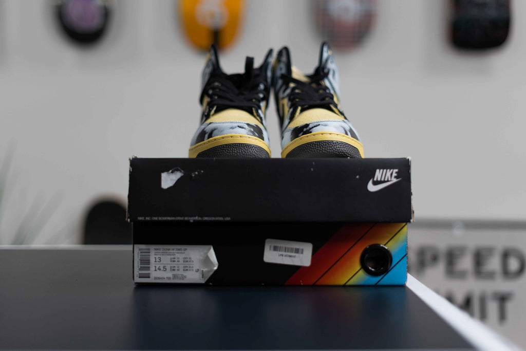 Nike Dunk High 1985 Black Acid Wash Sz 13