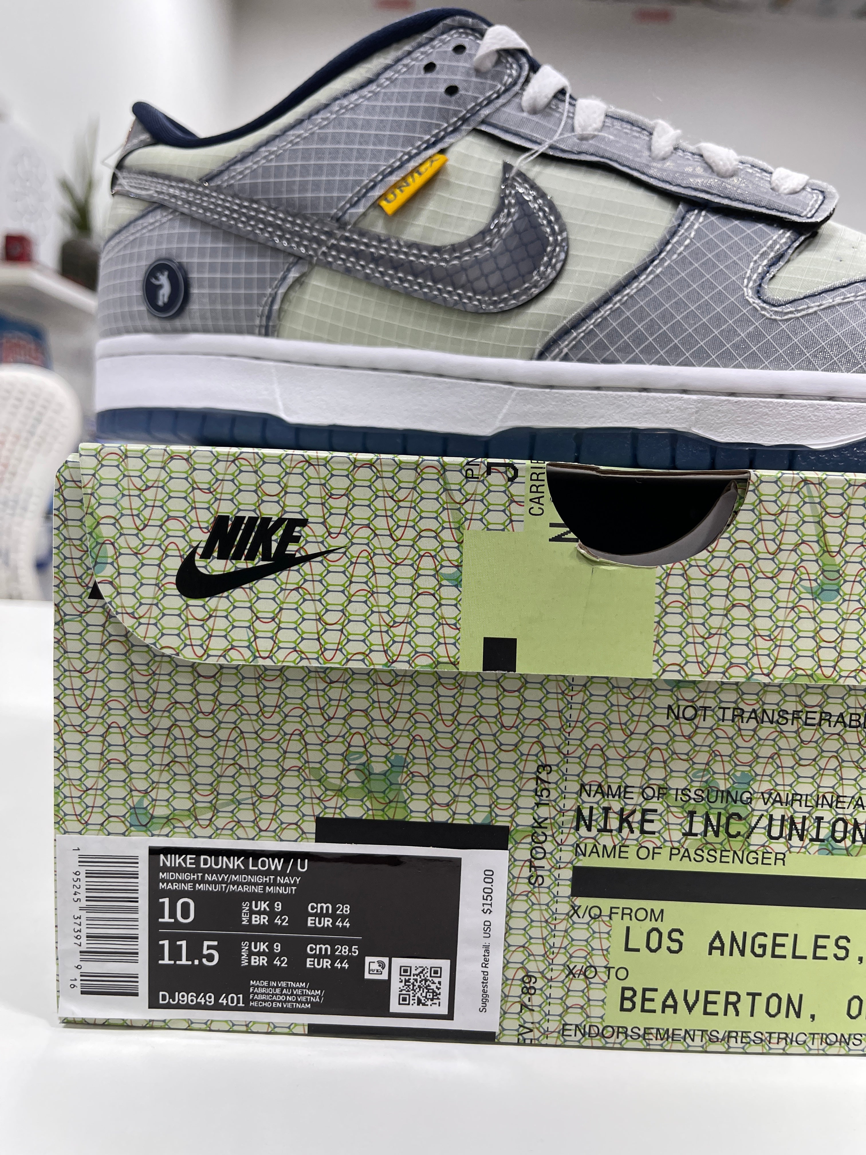 Nike x Union Dunk Low Midnight Navy Sz 10