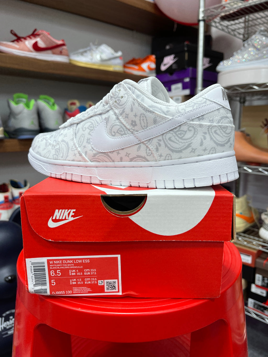 Womens Nike Dunk Low White Paisley Sz 6.5