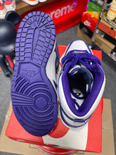 Load image into Gallery viewer, Nike Dunk HI GSElectro Purple Midnight Navy Sz 4y
