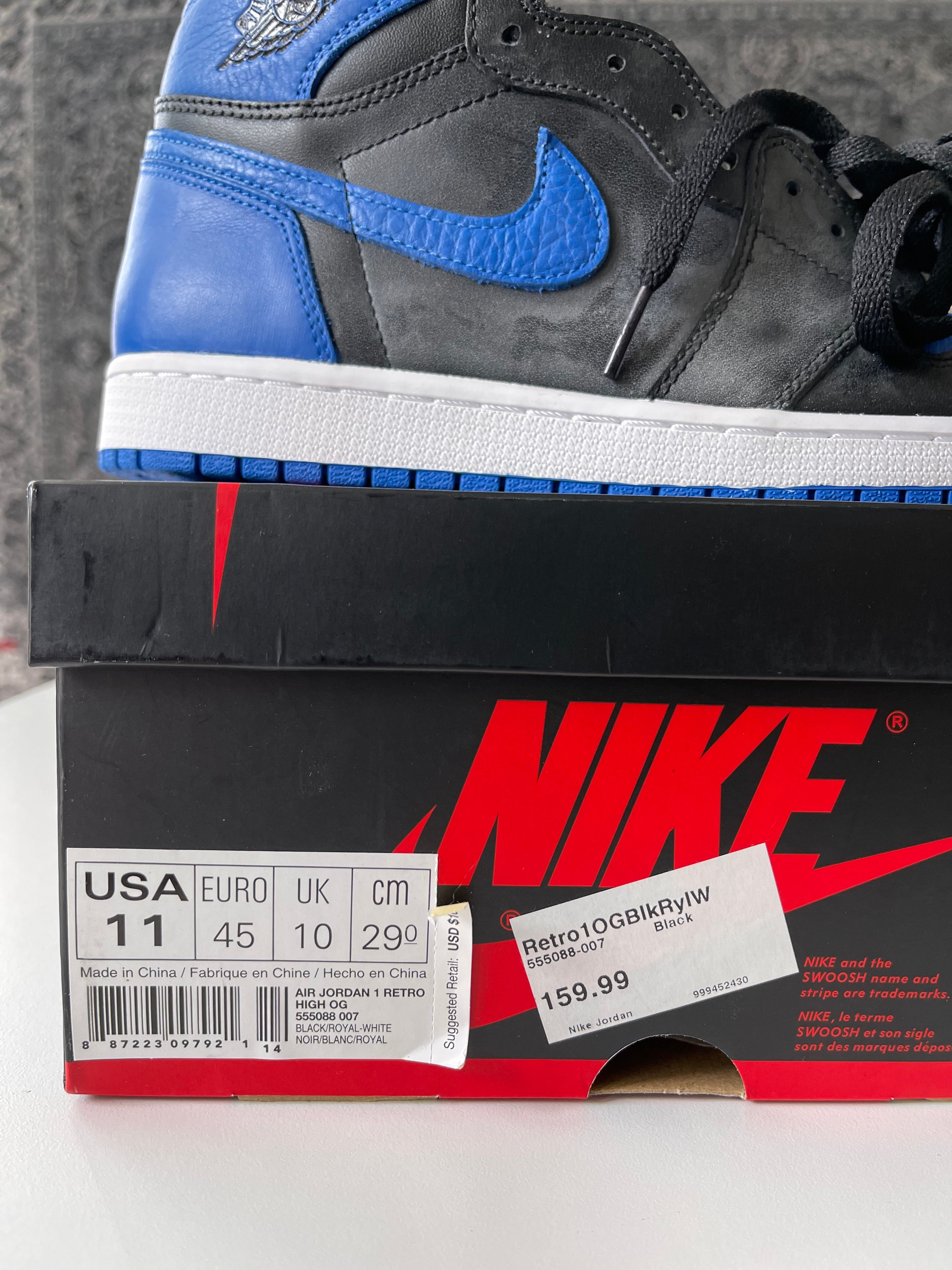 Nike Jordan 1 Royal Sz 11
