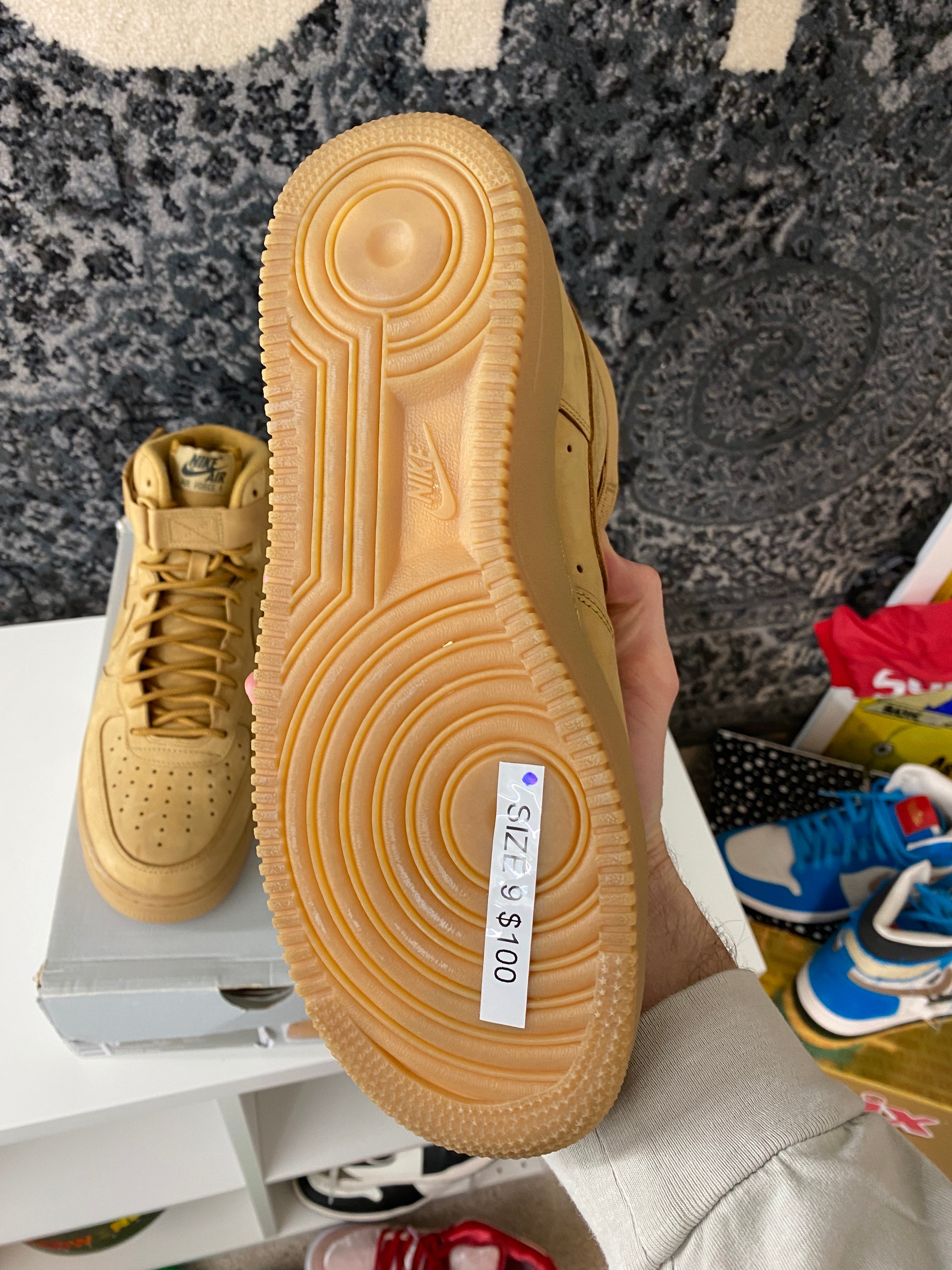 Nike Air Force 1 High Flax (2019) Sz 9