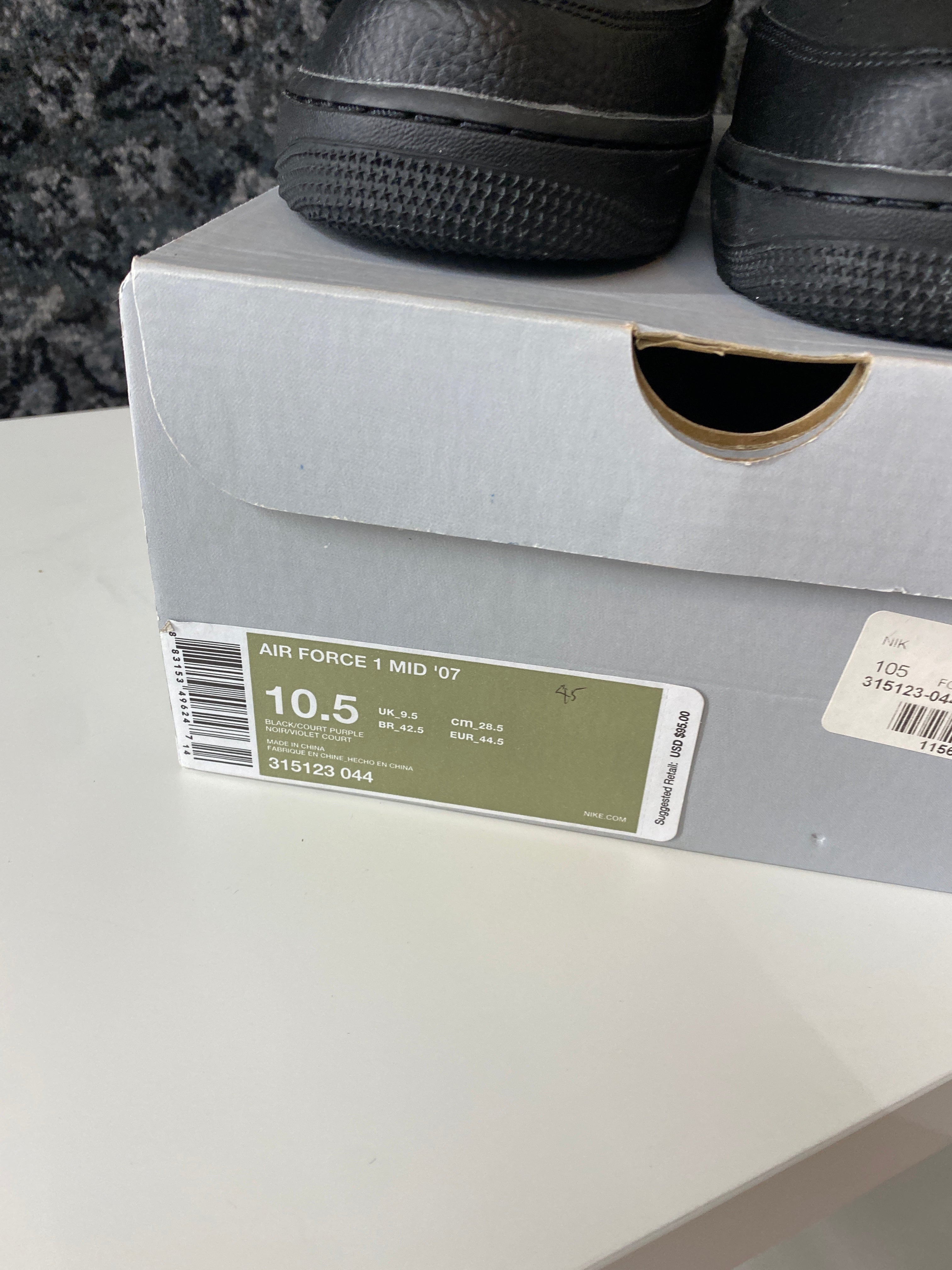 Air Force 1 Mid '07 Purple/Black Sz 10.5