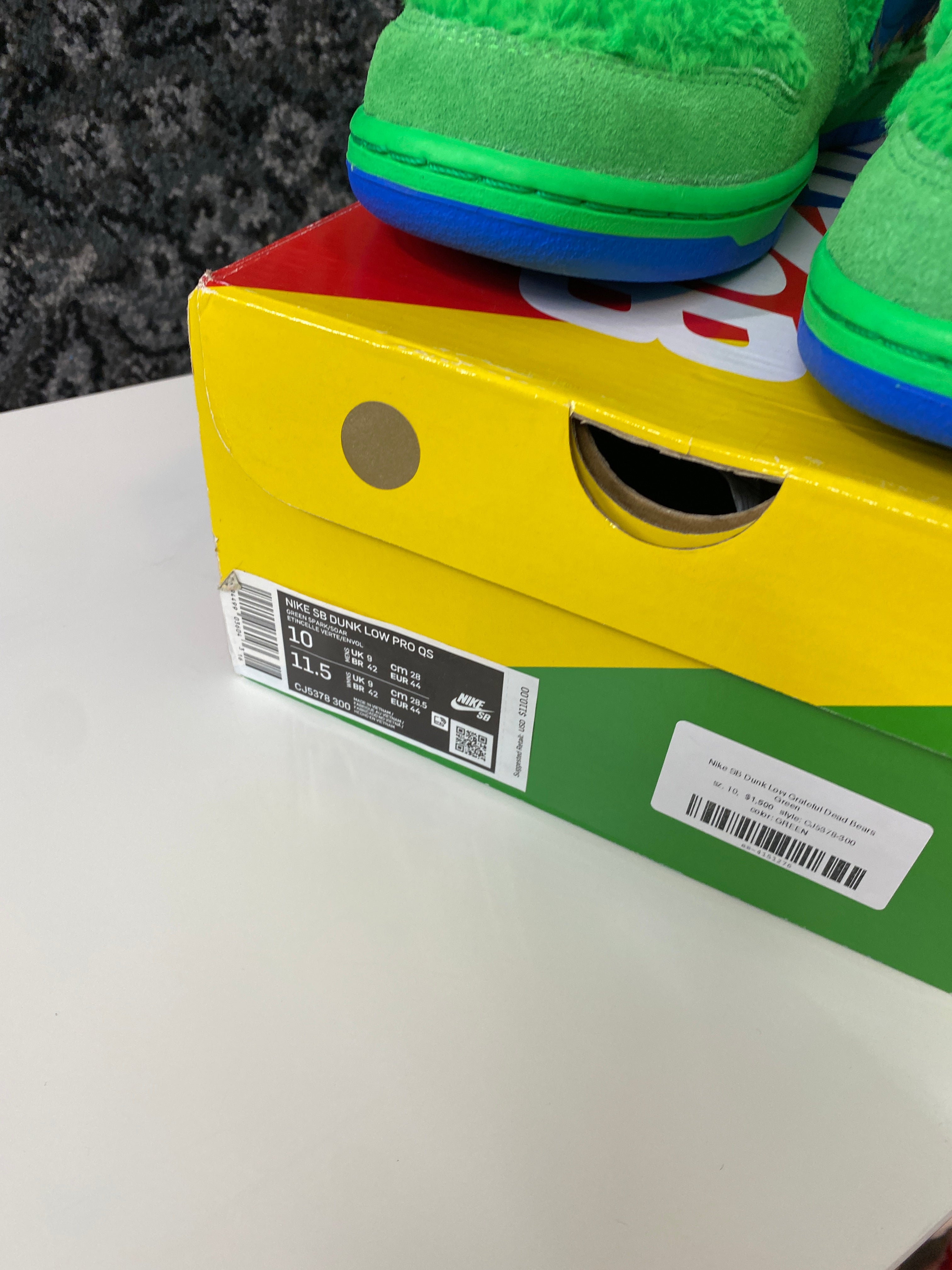 Nike SB Dunk Grateful Dead Bears Green sz 10