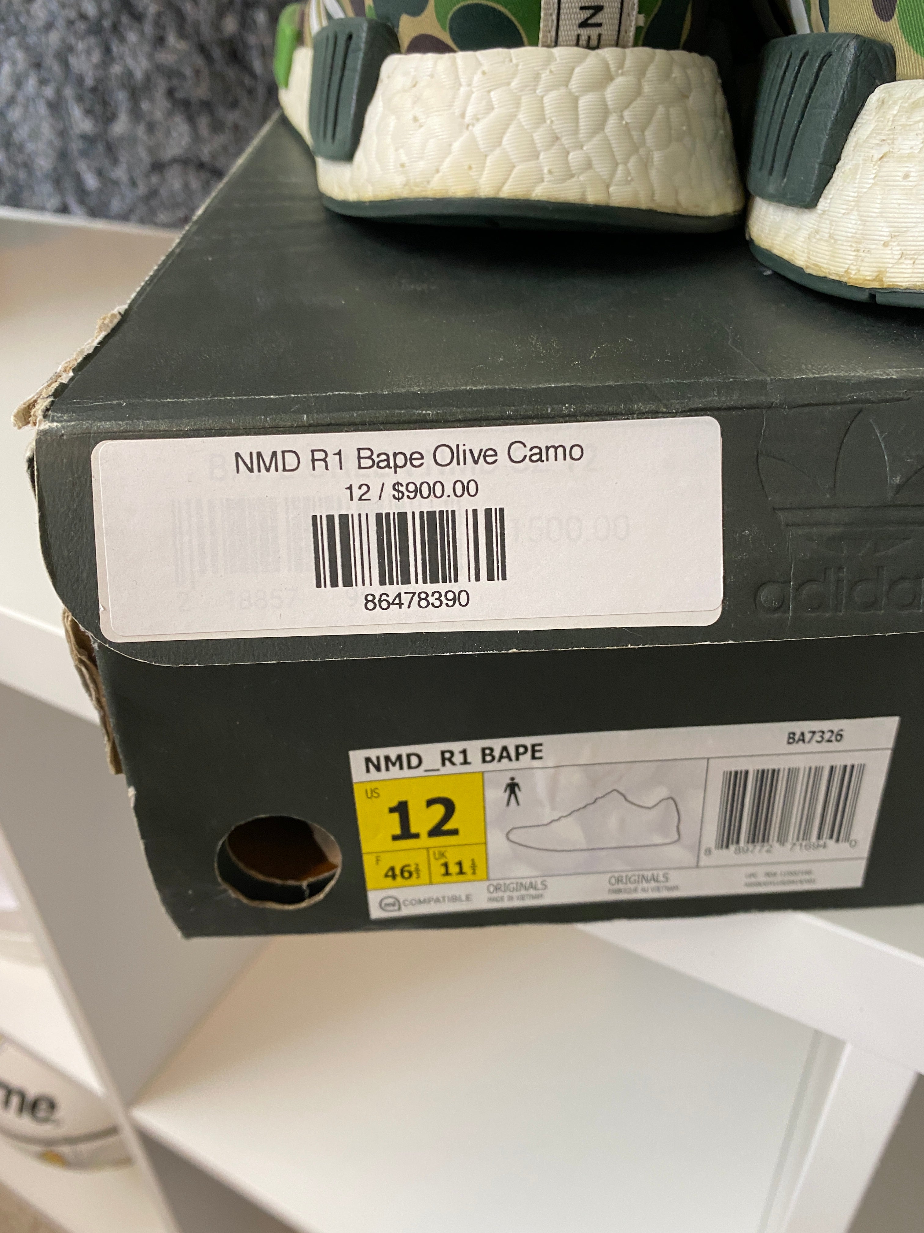 Adidas BAPE NMD Green Sz 12