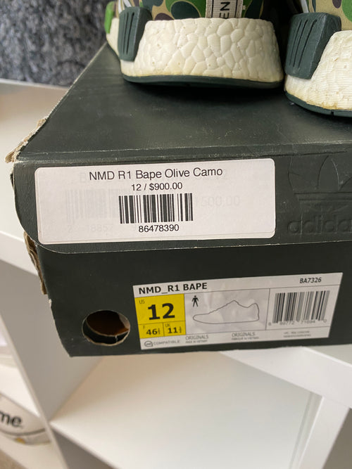 Adidas BAPE NMD Green Sz 12