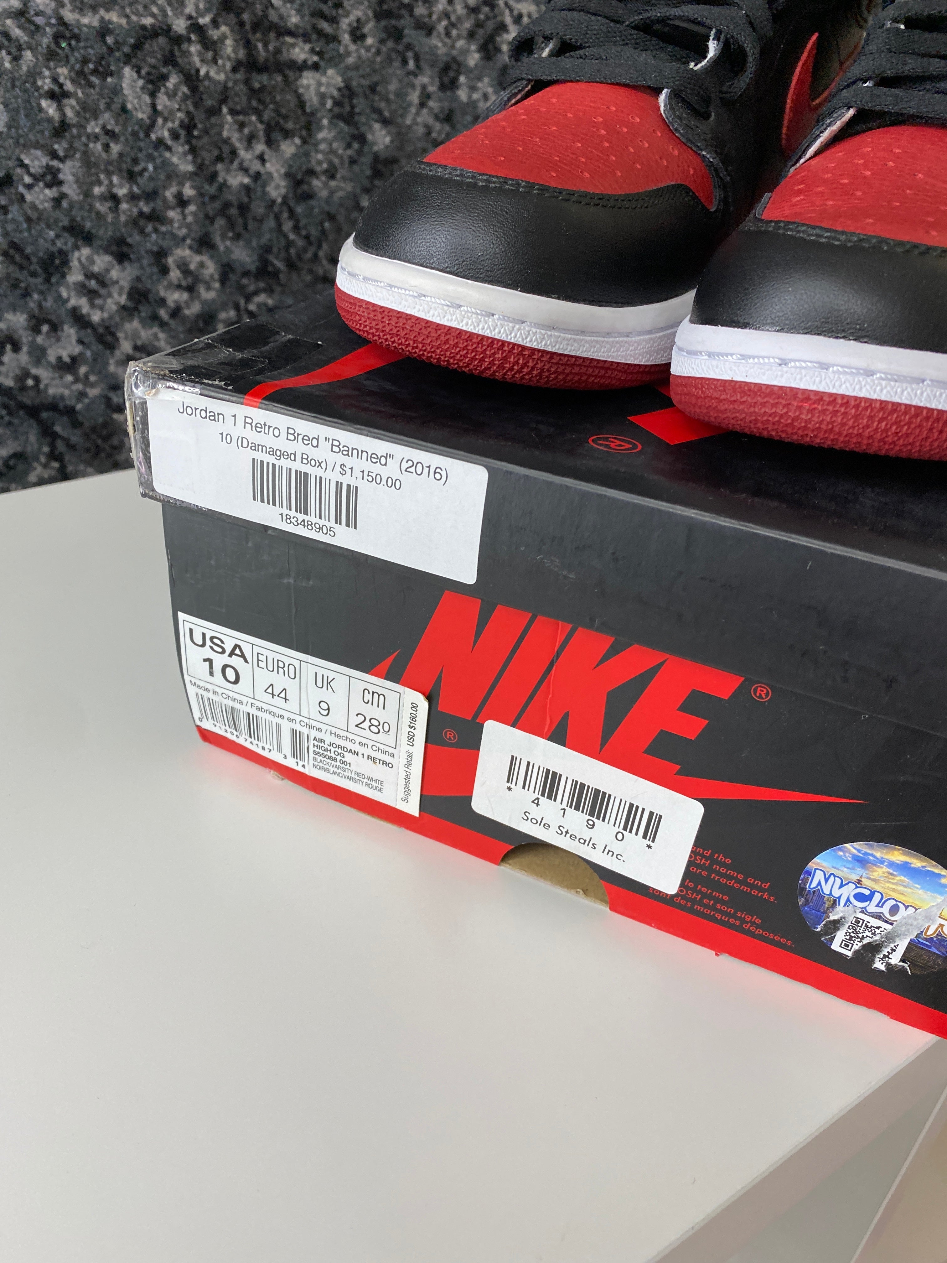 Jordan 1 Retro Bred "Banned" (2016) Sz 10