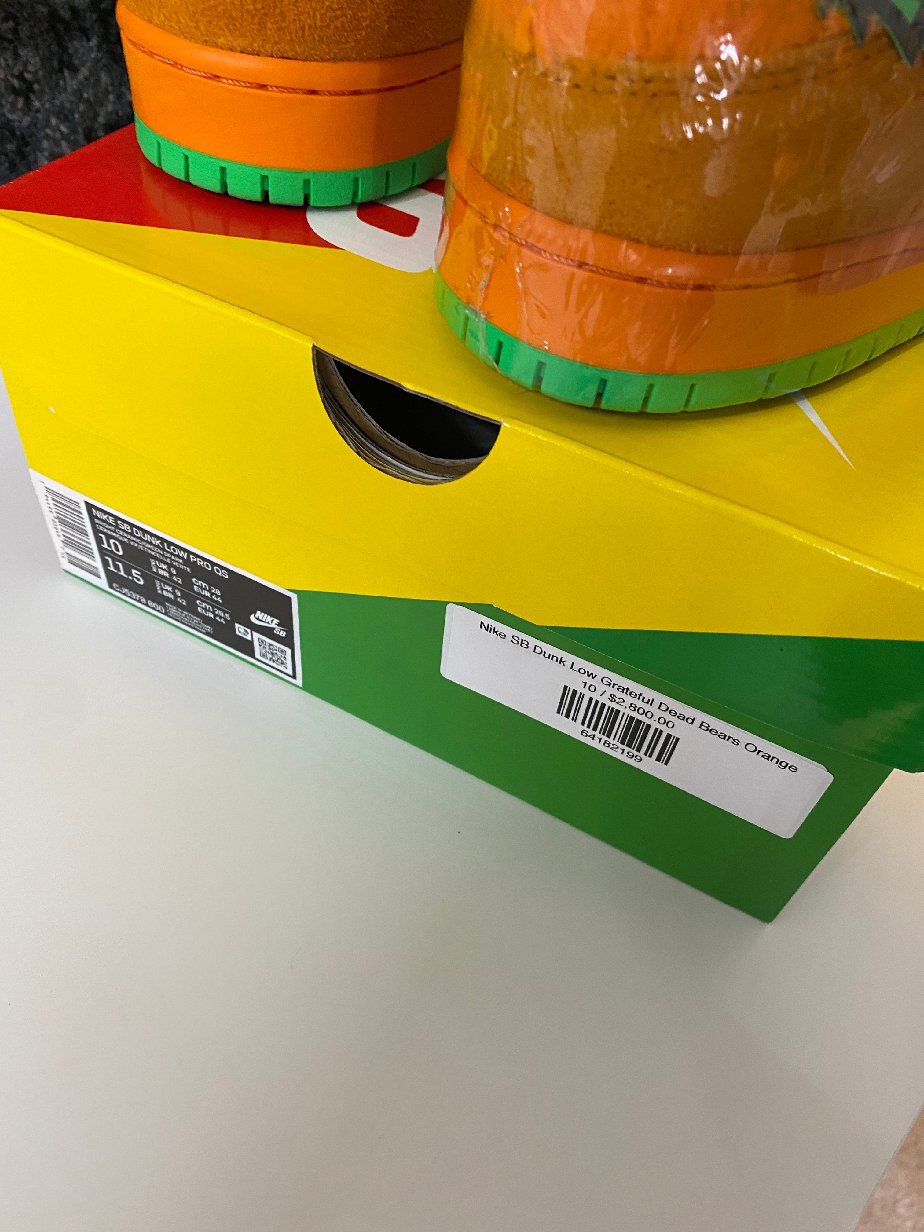 Nike SB Grateful Dead Bears Orange Sz 10