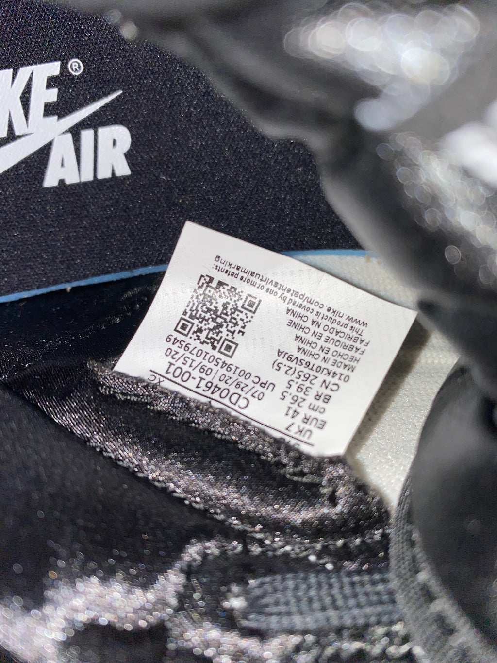 Jordan 1 Retro High Silver Toe Sz 9.5W NO BOX
