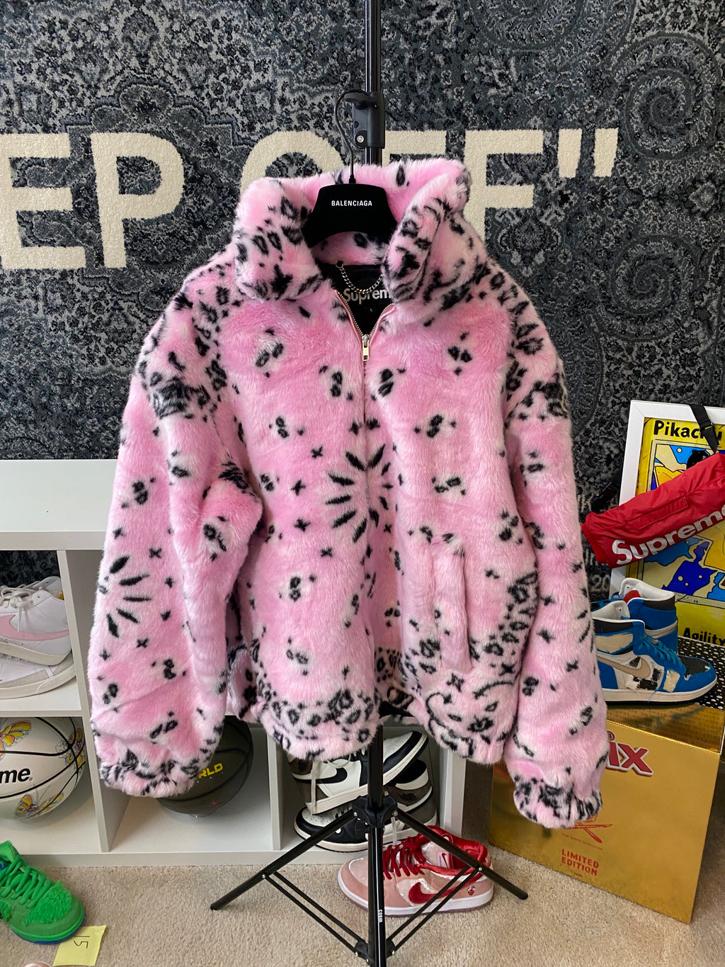 Supreme Bandana Faux Fur Sz L