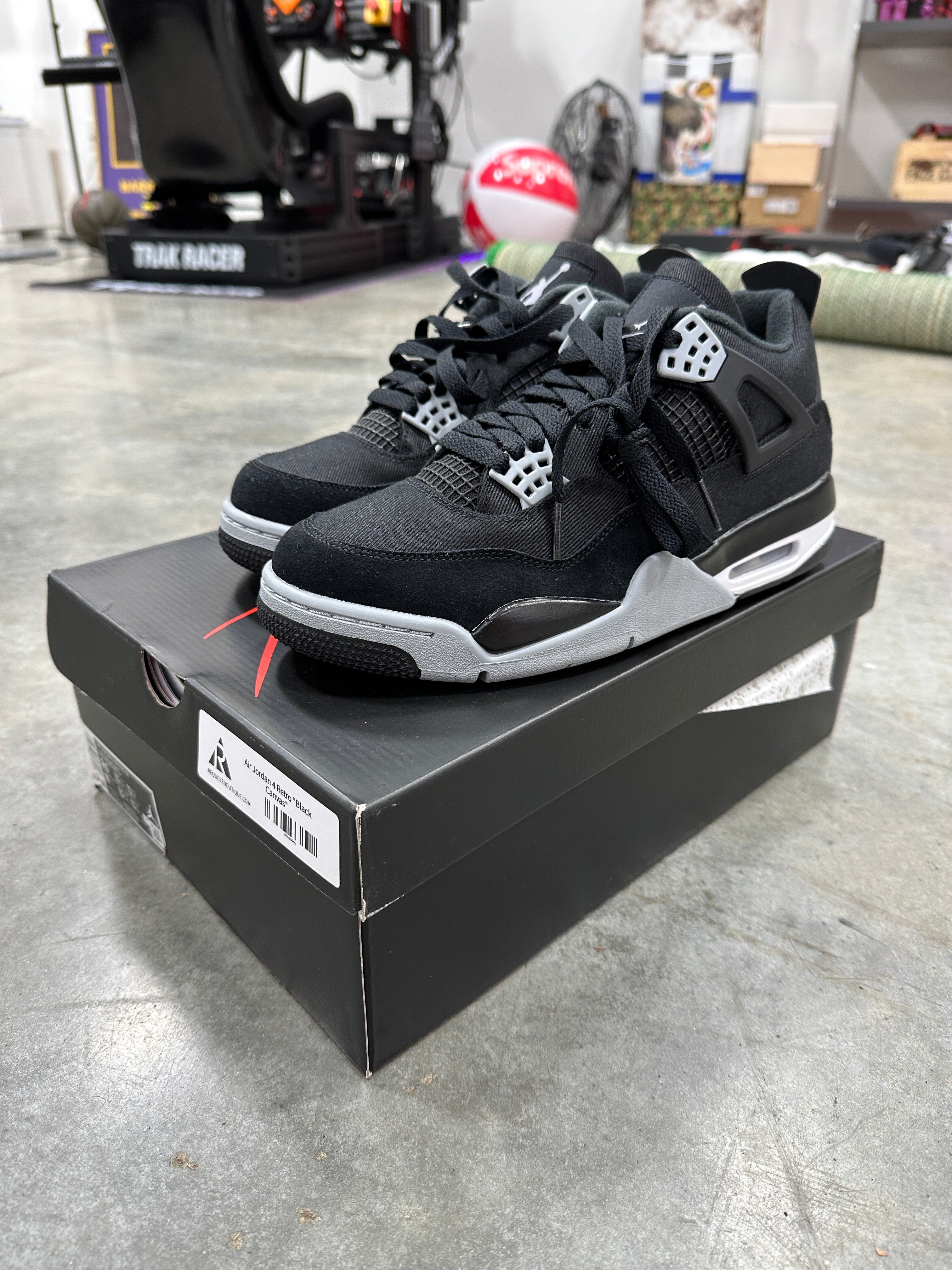 Jordan 4 Retro SE Black Canvas Sz 9.5