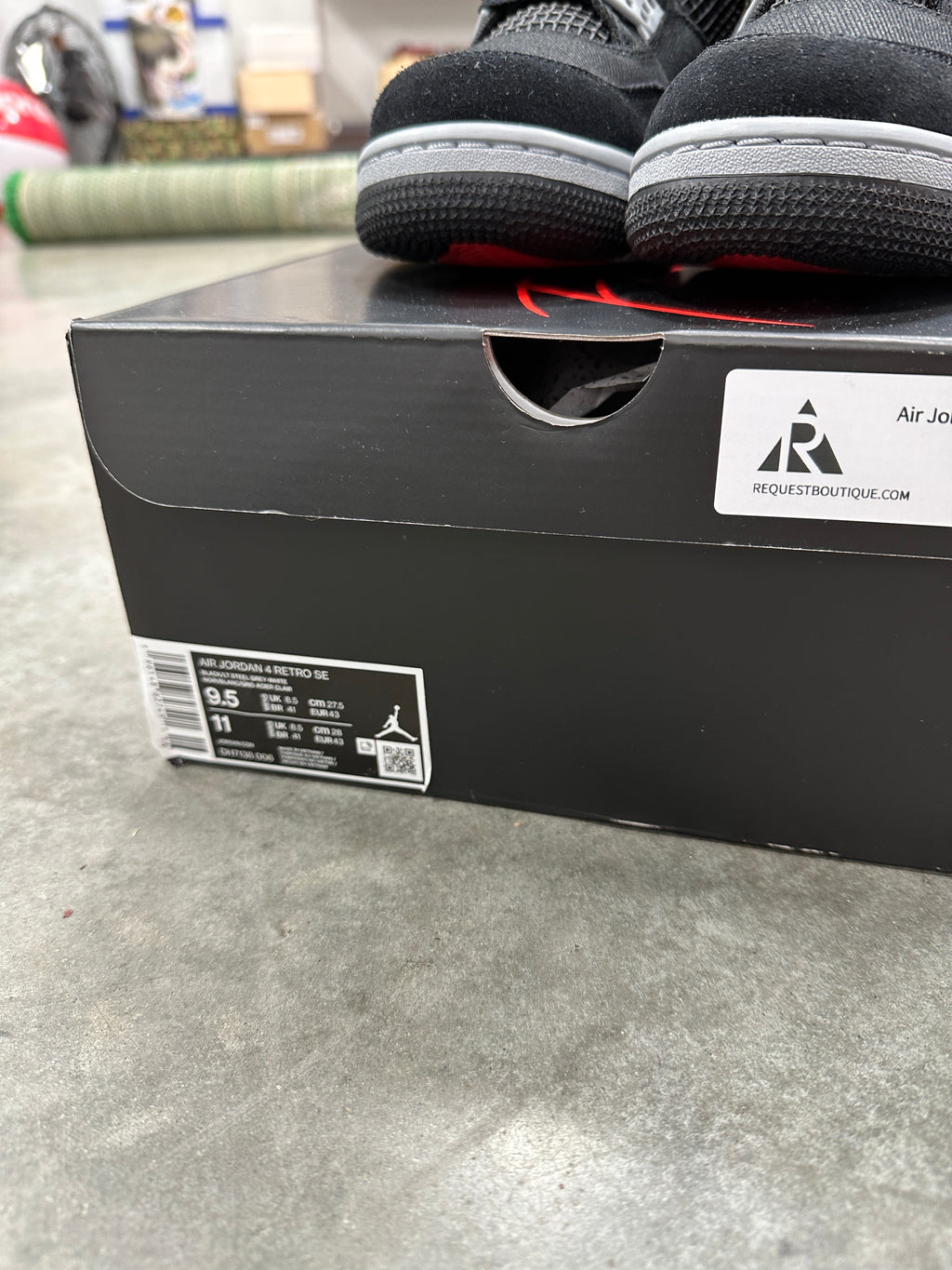 Jordan 4 Retro SE Black Canvas Sz 9.5