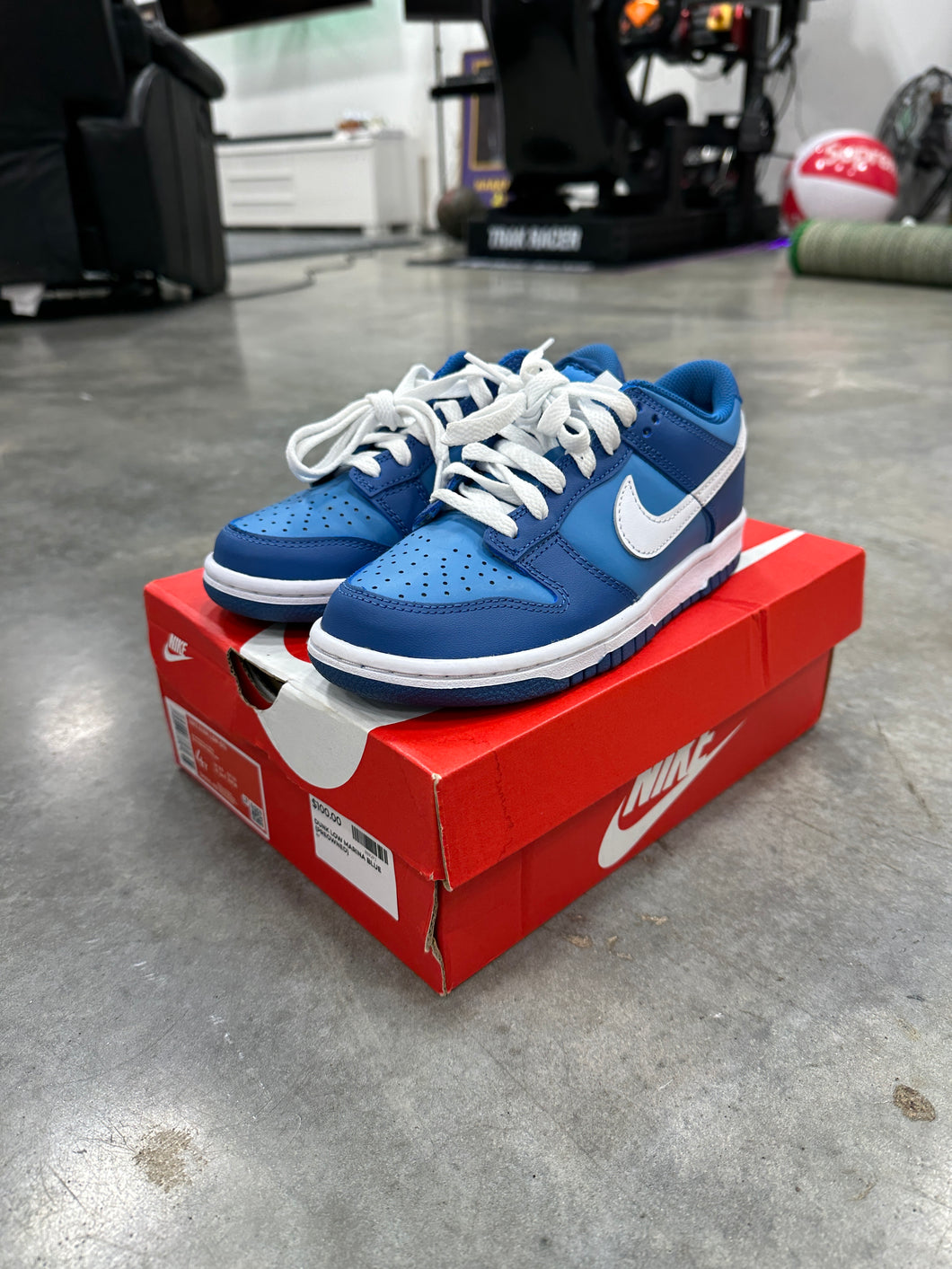 Nike Dunk Low Marina Blue Sz 4Y