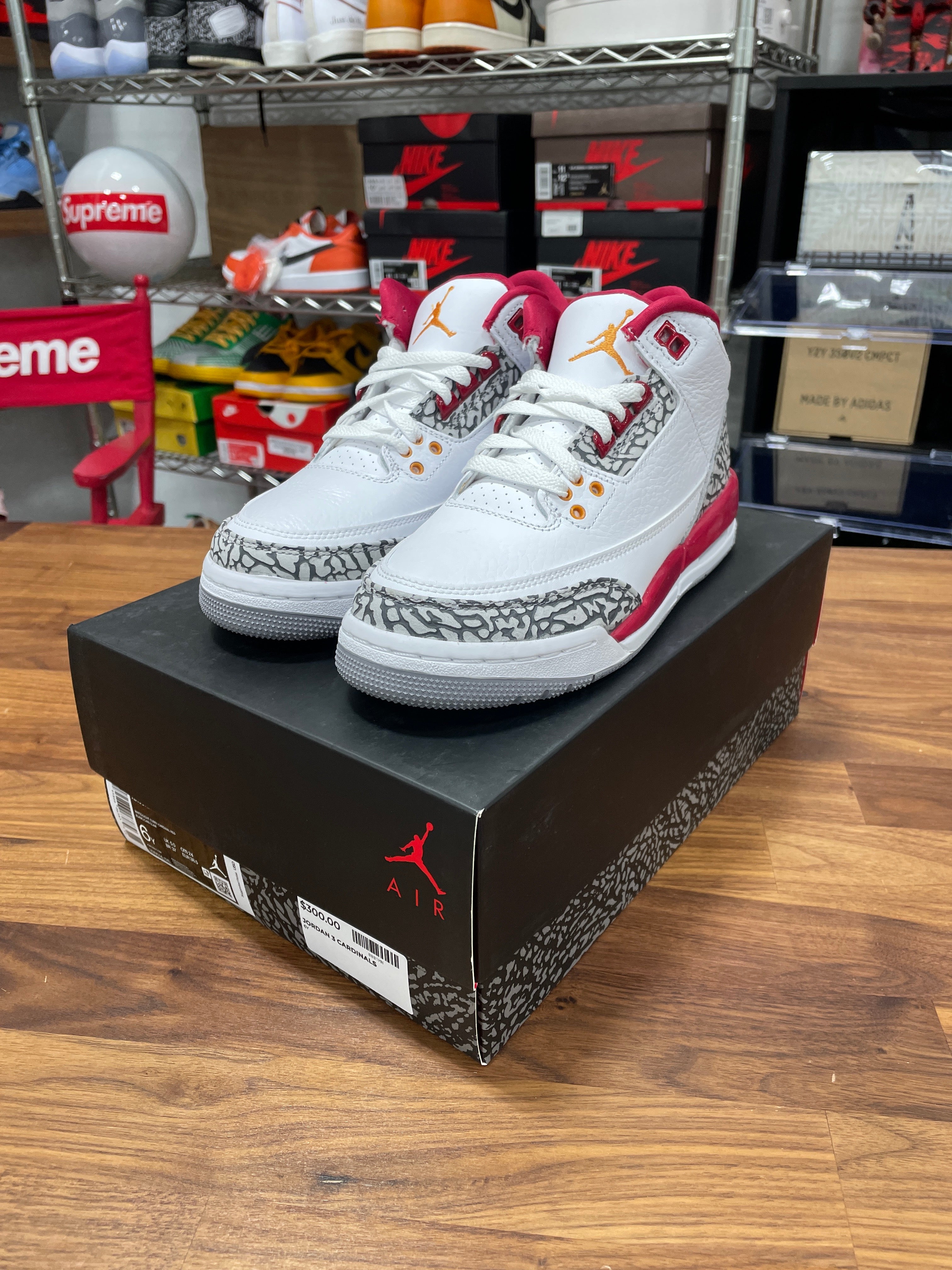 Jordan 3 Cardinal Sz 6y