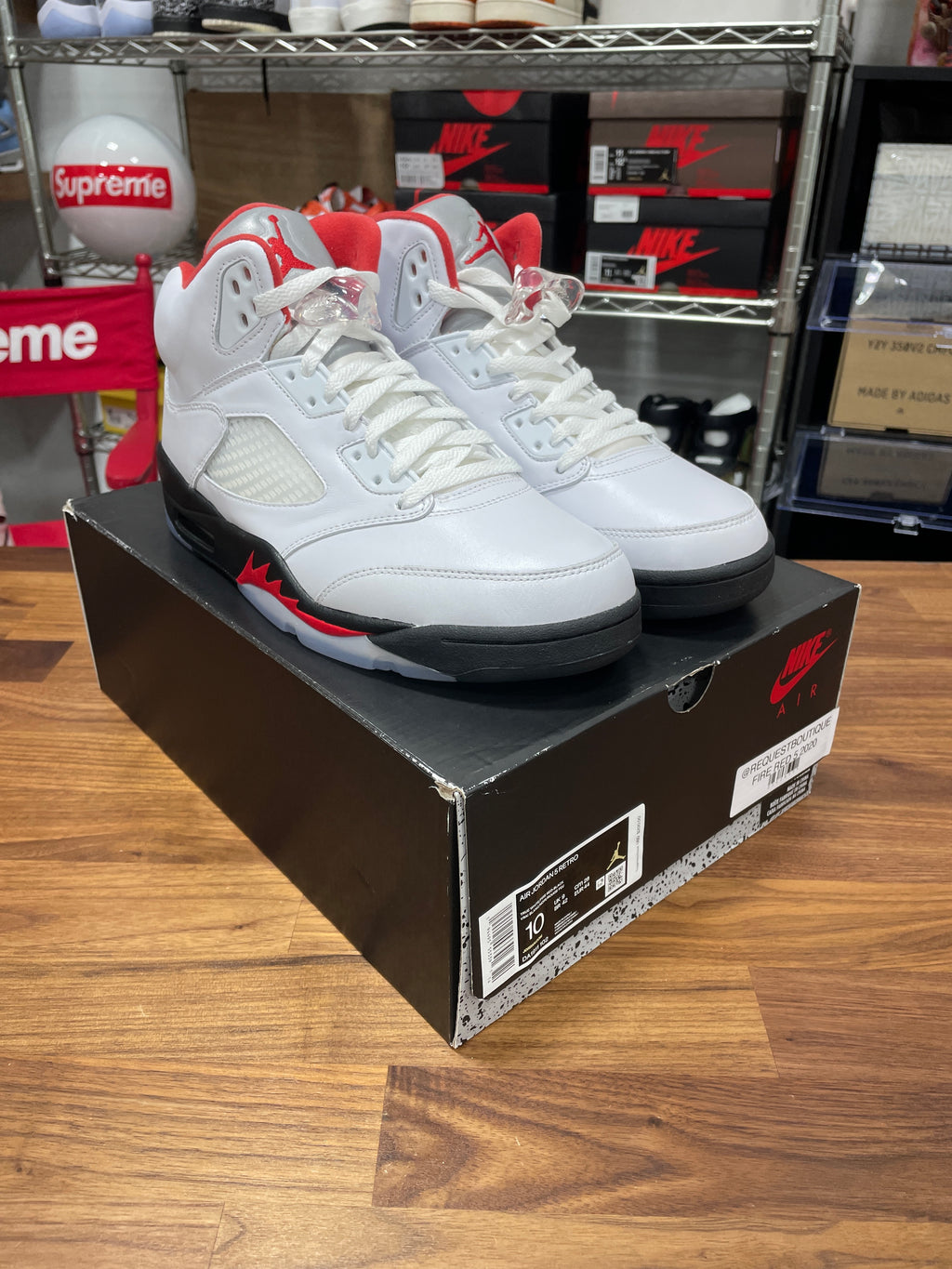 Jordan 5 Fire Red (Silver Tongue) Sz 10