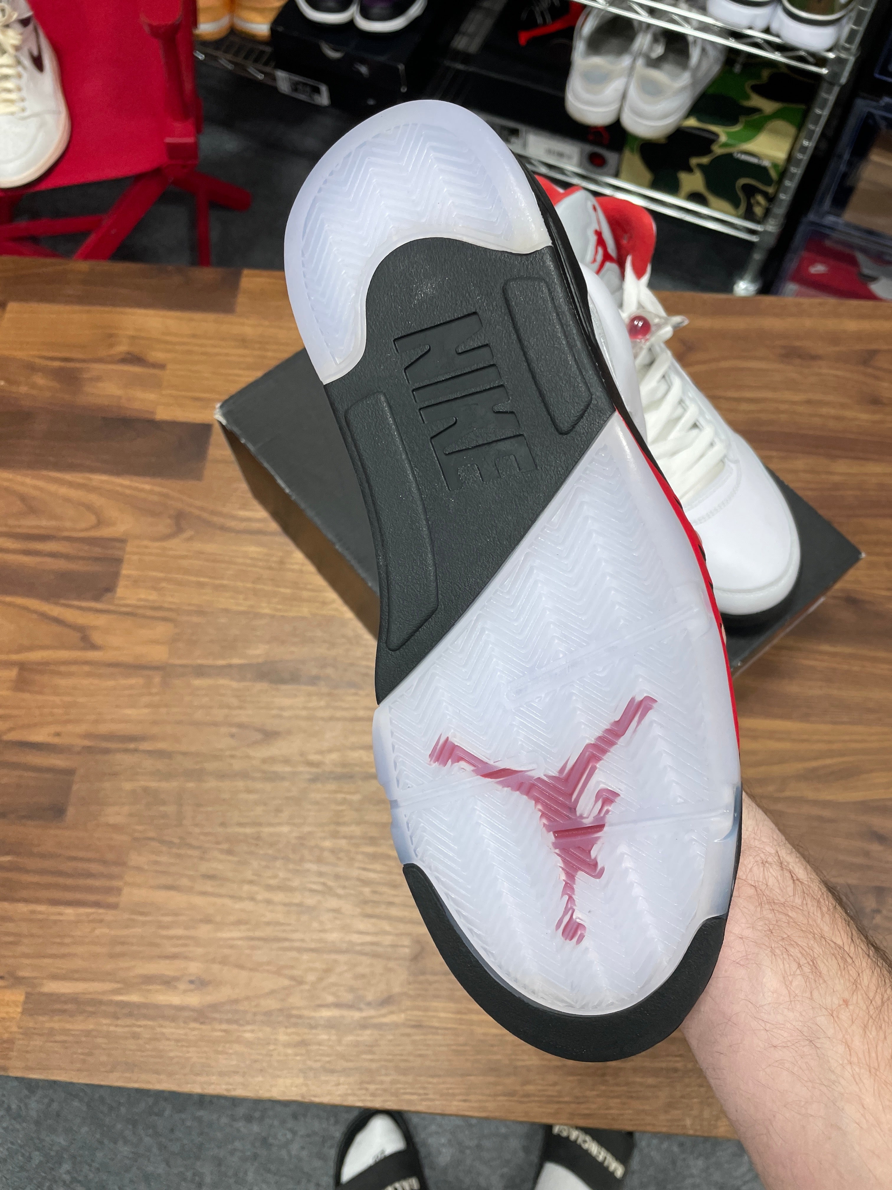 Jordan 5 Fire Red (Silver Tongue) Sz 10