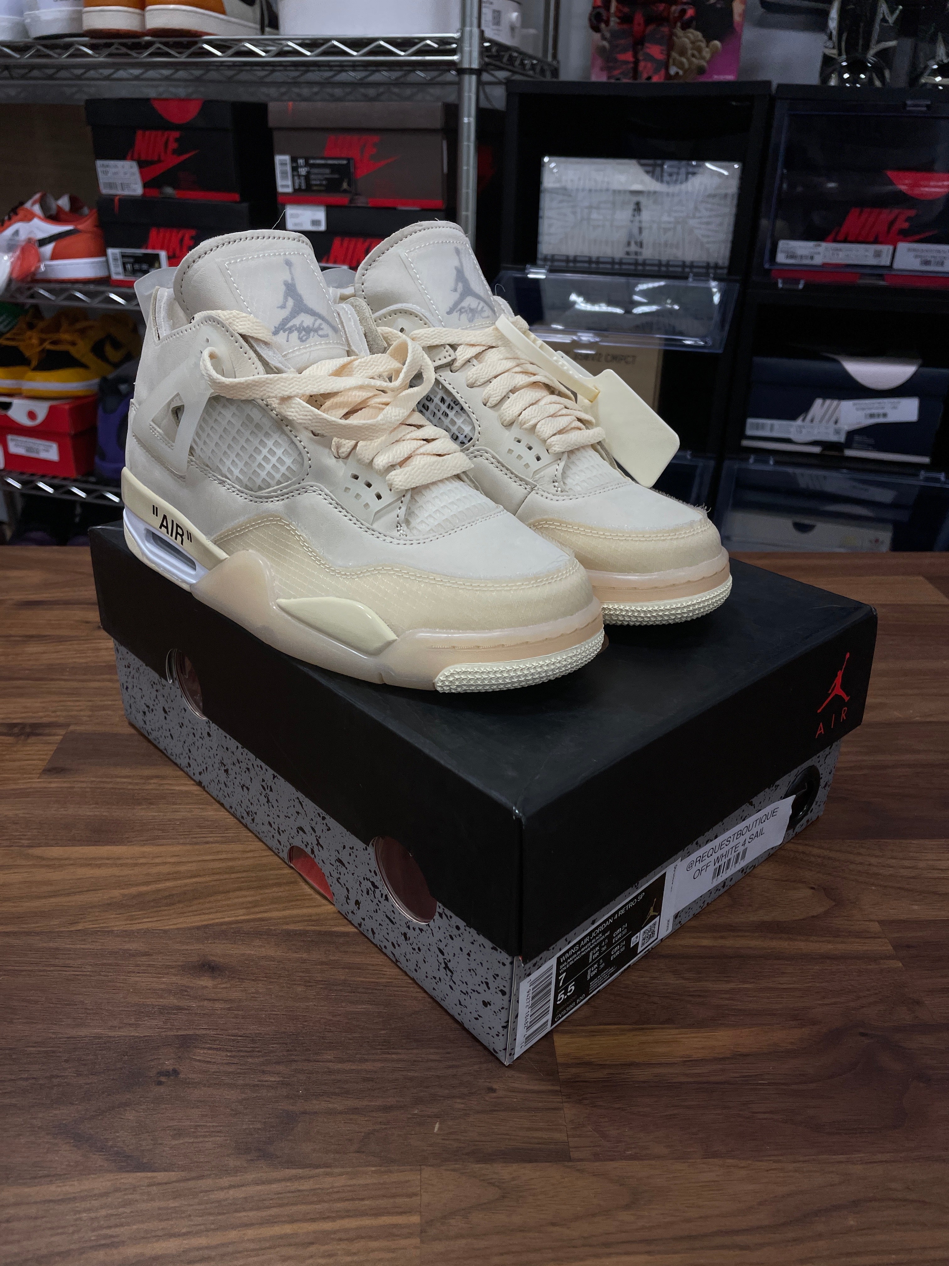 Jordan 4 Retro Off-White Sail Sz 8.5 Womens 7 Mens