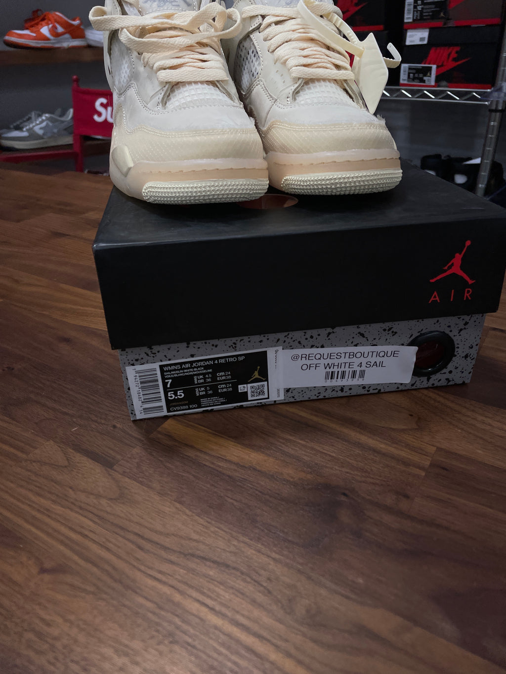 Jordan 4 Retro Off-White Sail Sz 8.5 Womens 7 Mens