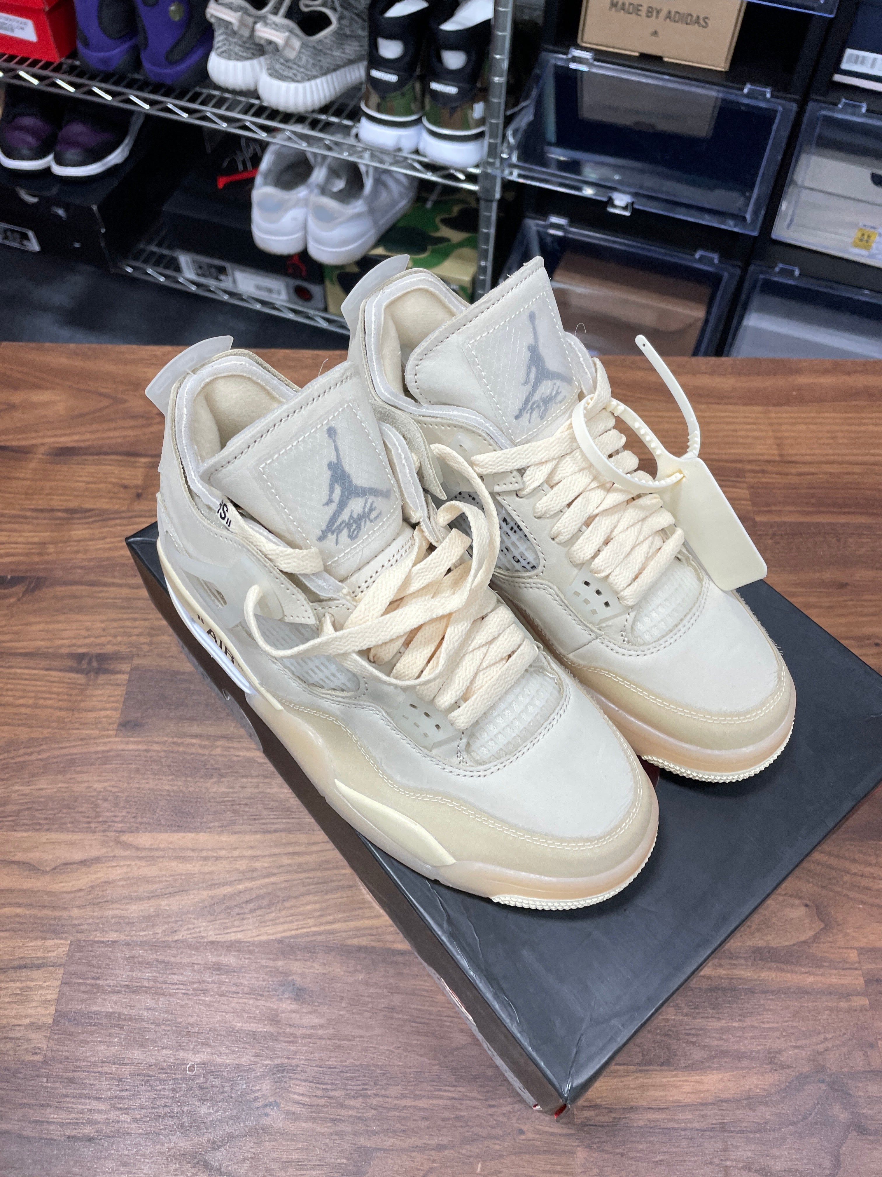 Jordan 4 Retro Off-White Sail Sz 8.5 Womens 7 Mens