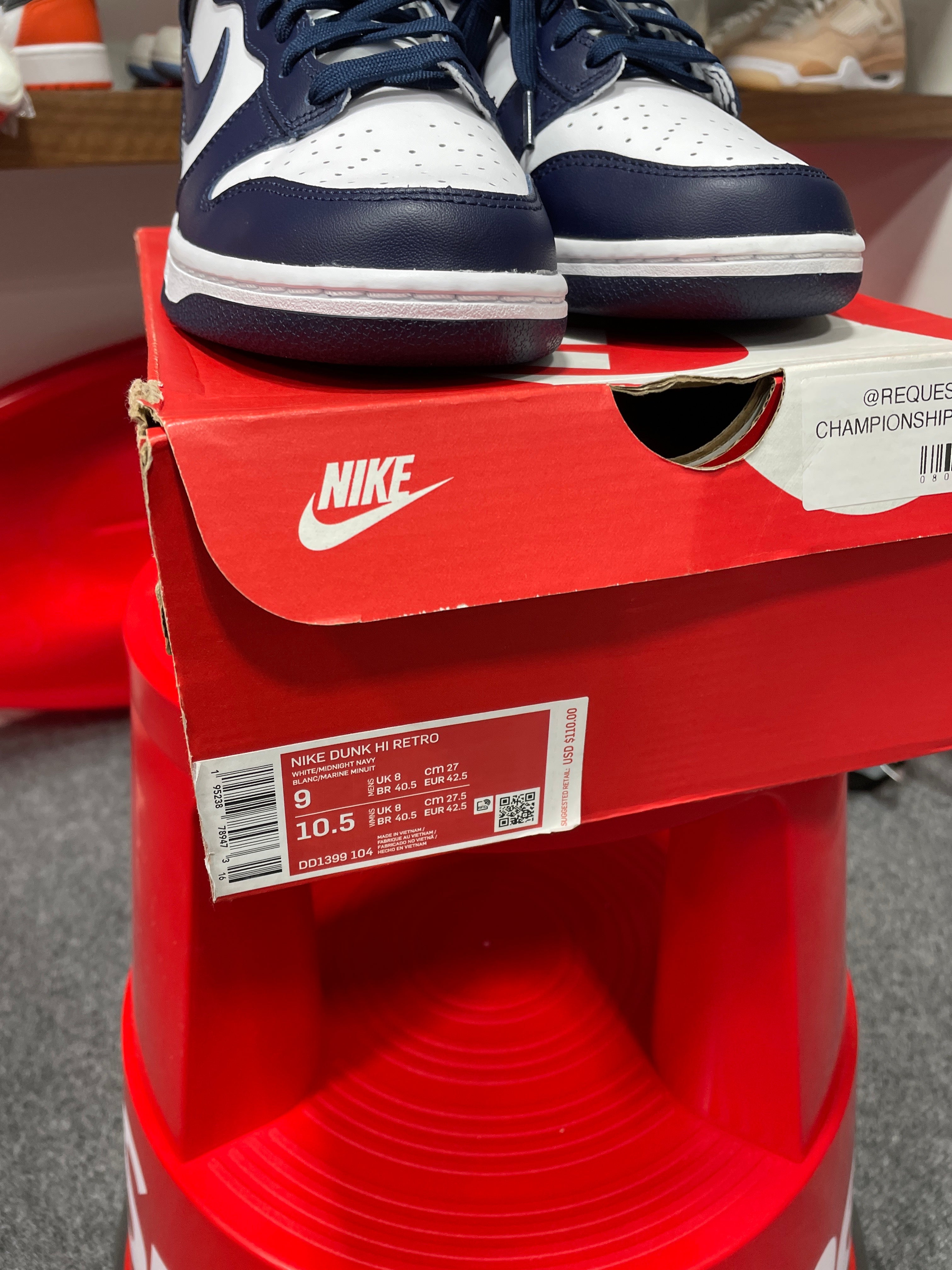 Nike Dunk High Championship Navy Sz 9