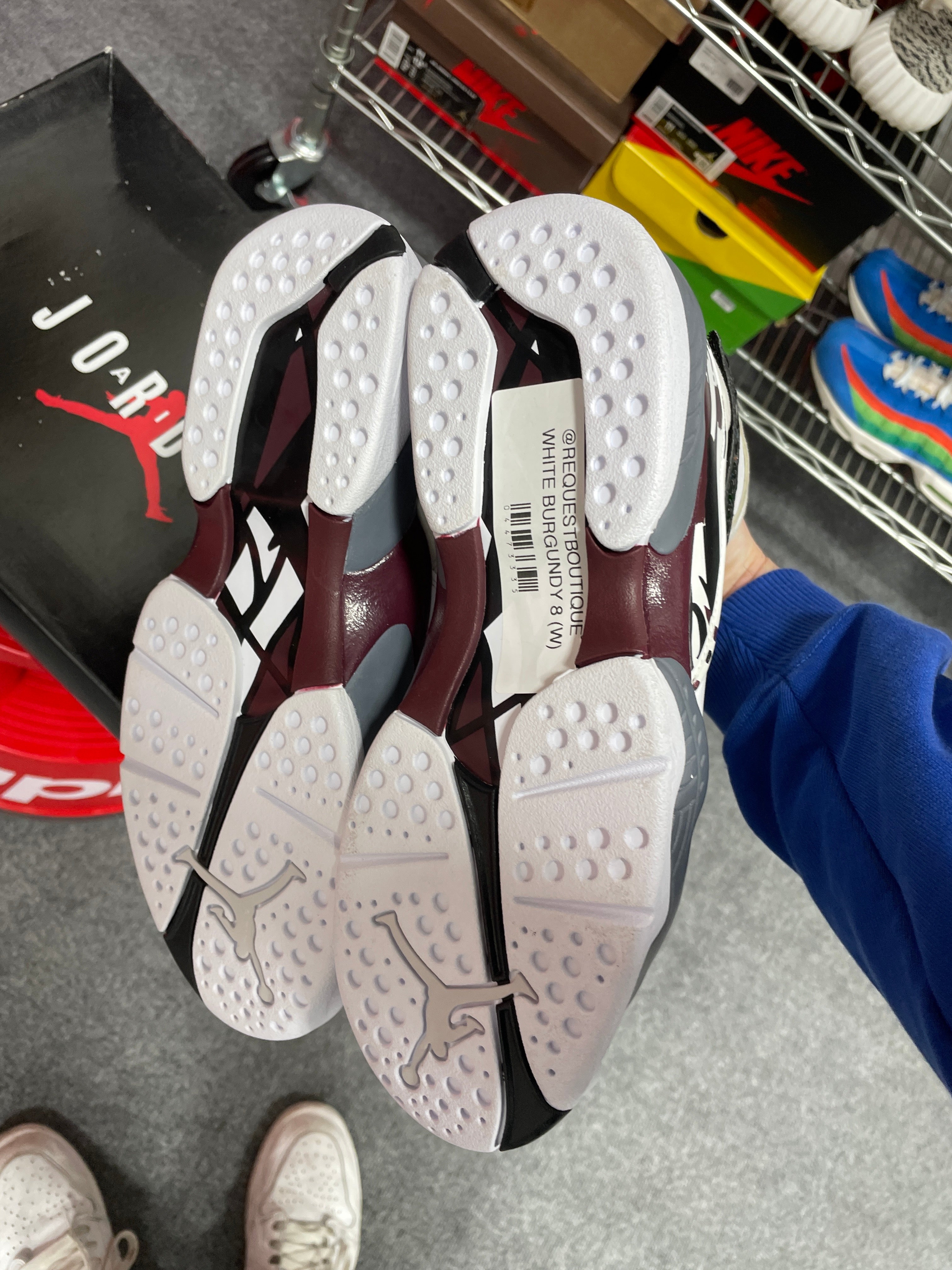 Jordan 8 Retro White Burgundy Sz 9W