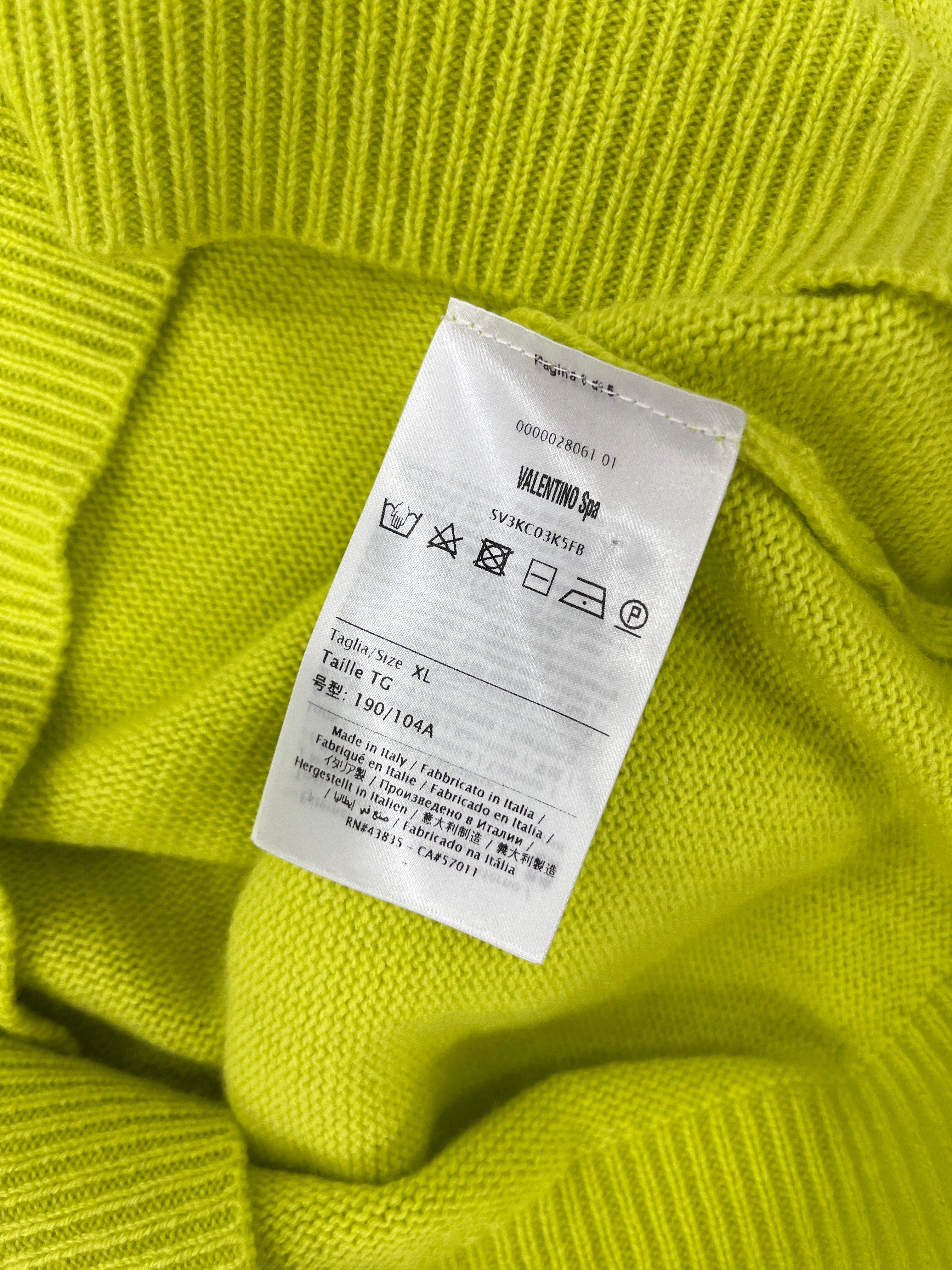 Valentino Sweater Acid Green Size XL