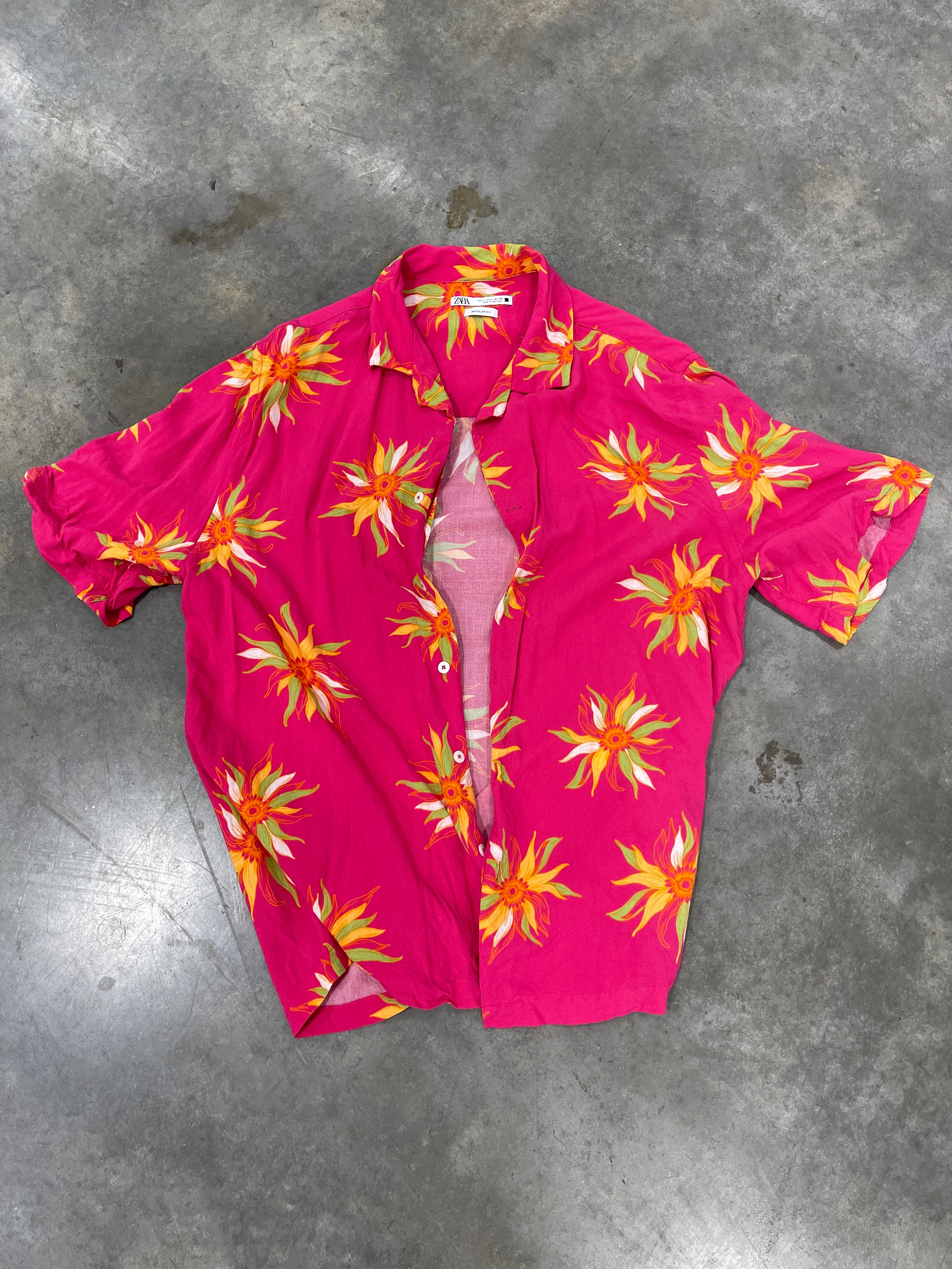 Zara Floral Button Down Sz L