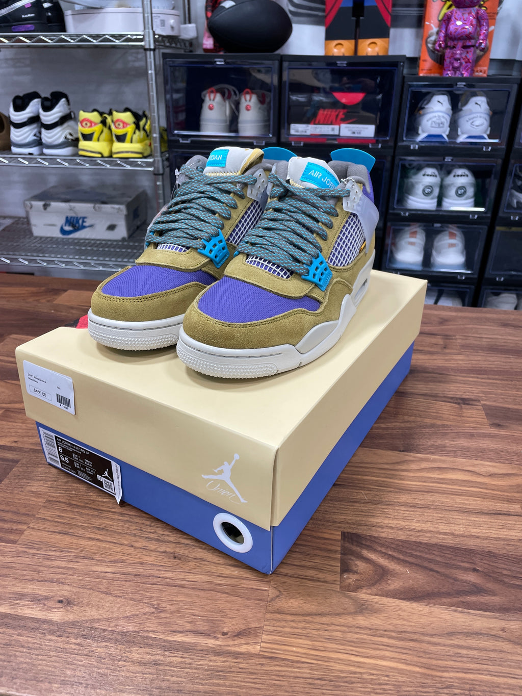 Jordan 4 Union Desert Moss Sz 8 (M)