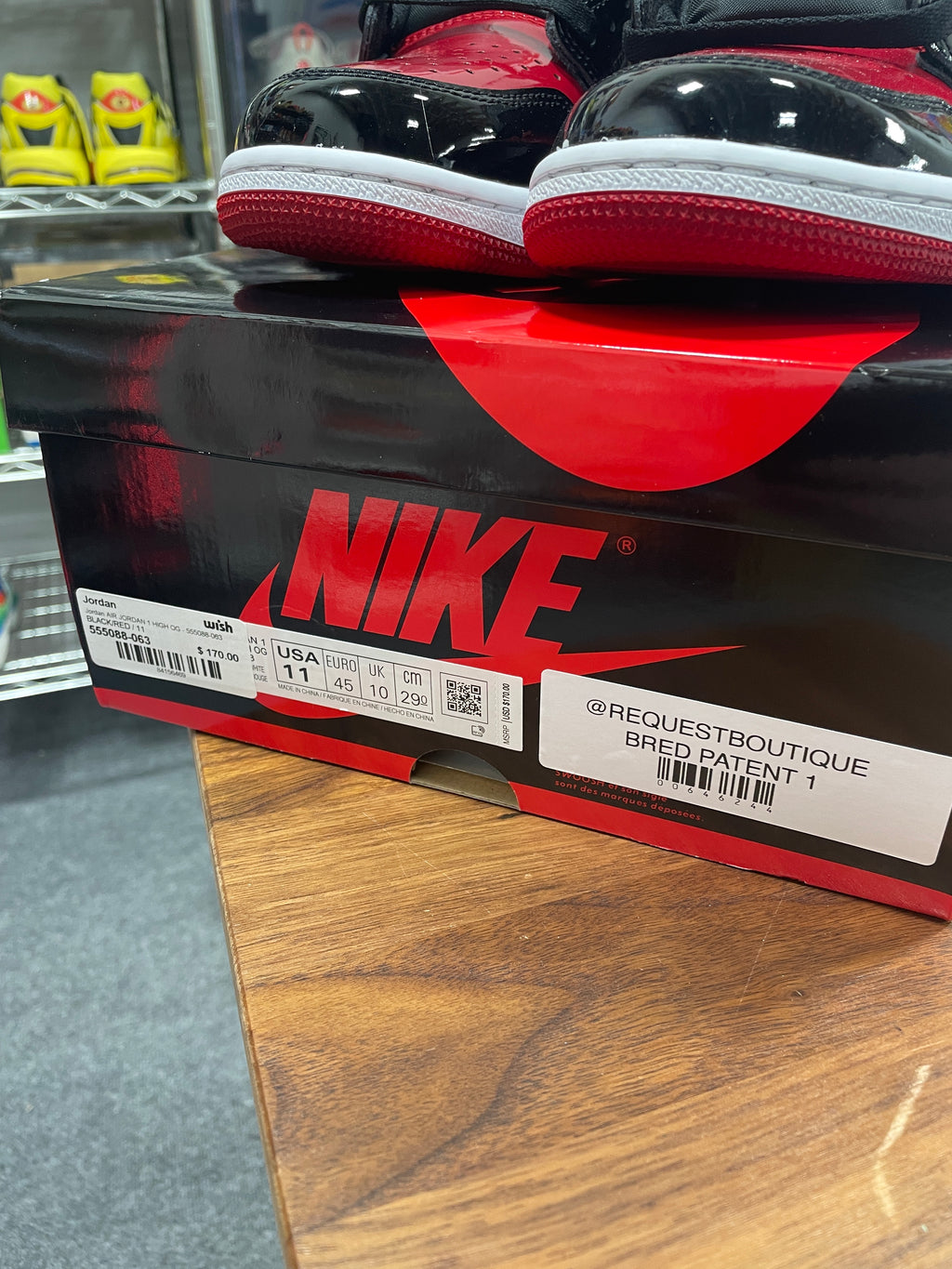 Jordan 1 High Patent Bred Sz 11