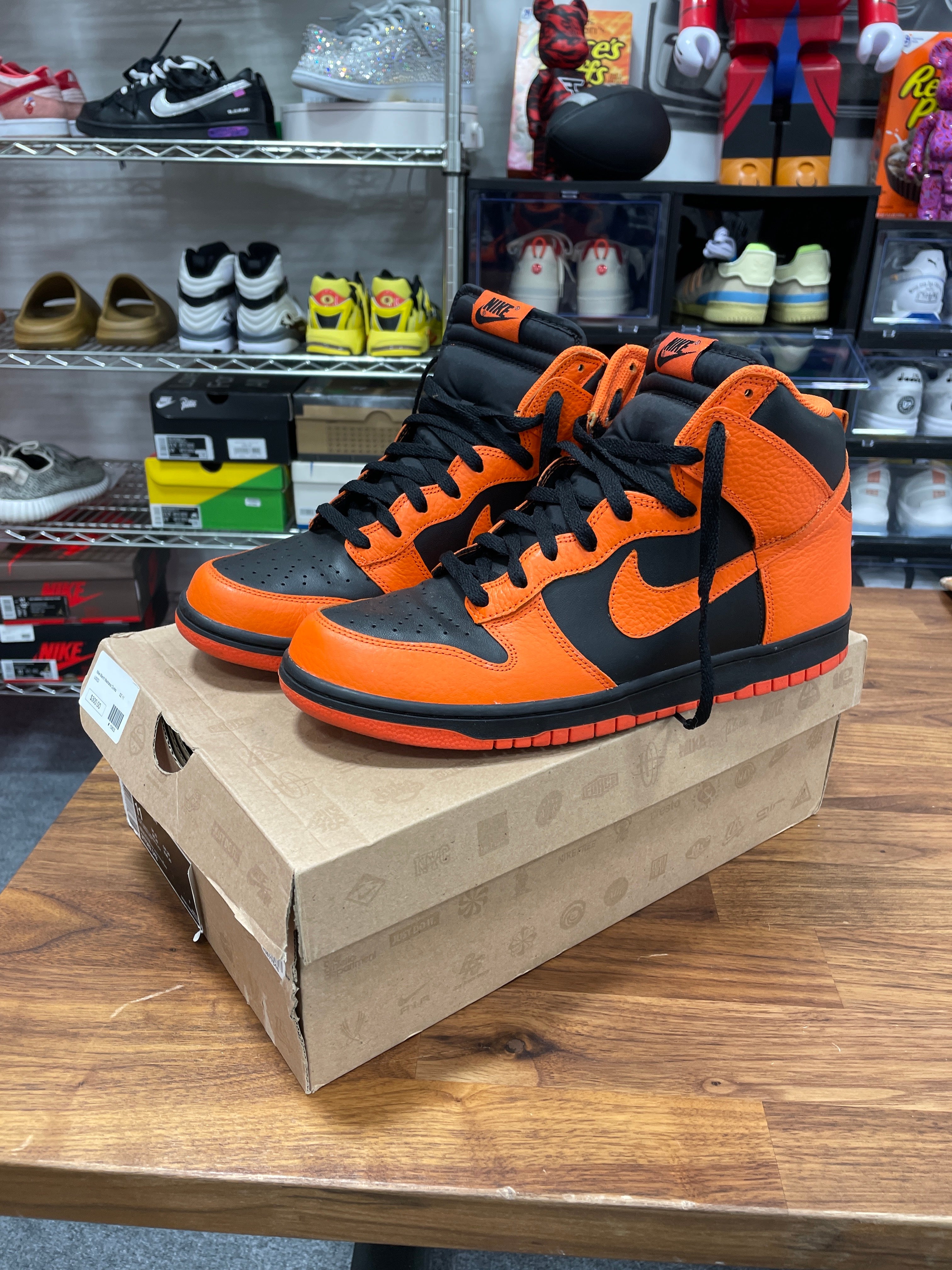 Nike Dunk High Black/Orange Sz 11