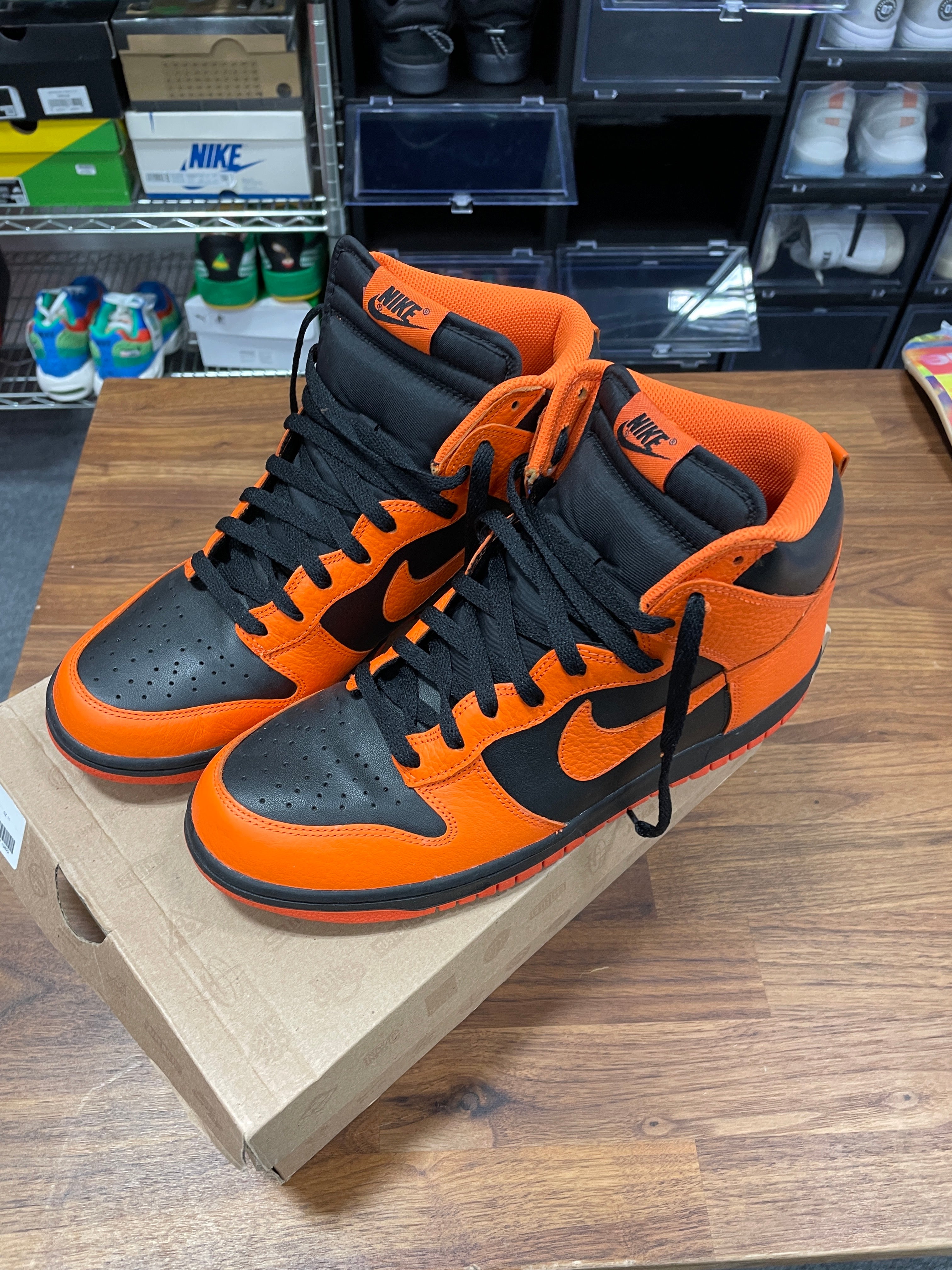 Nike Dunk High Black/Orange Sz 11